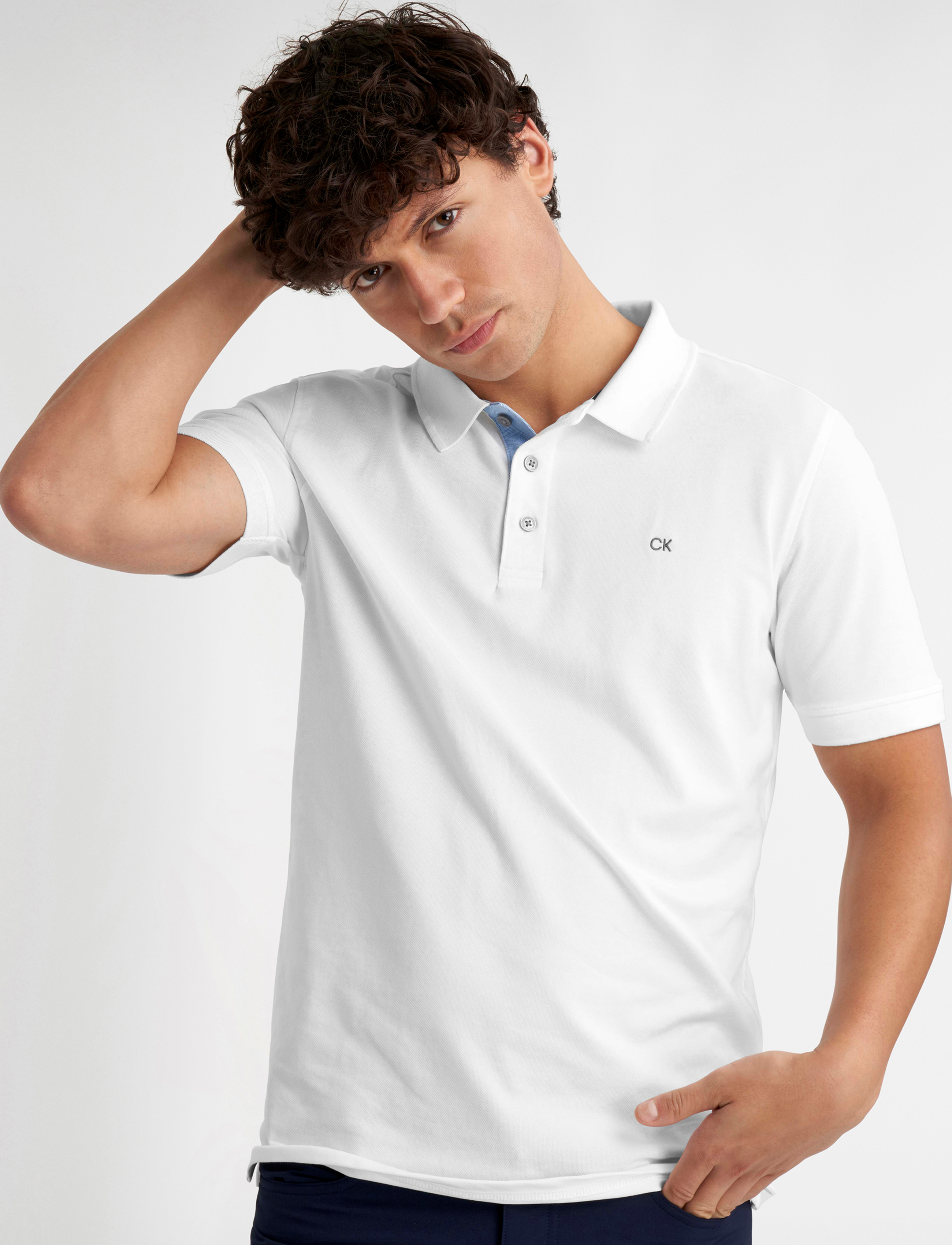 Calvin Klein Golf Quad Polo, XXL, White, Sport Polos > Sport Short-sleeved Polos, Herre
