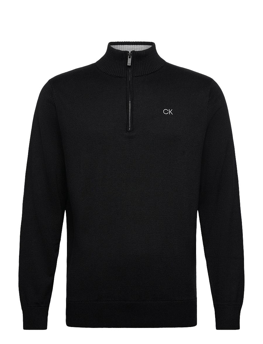Calvin Klein Golf - ELMWOOD HALF ZIP SWEATER - overdele - black - 0