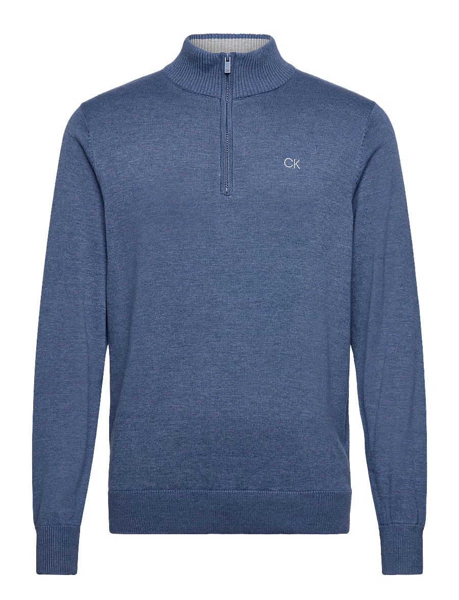 Calvin Klein Golf - ELMWOOD HALF ZIP SWEATER - Överdelar - denim - 0