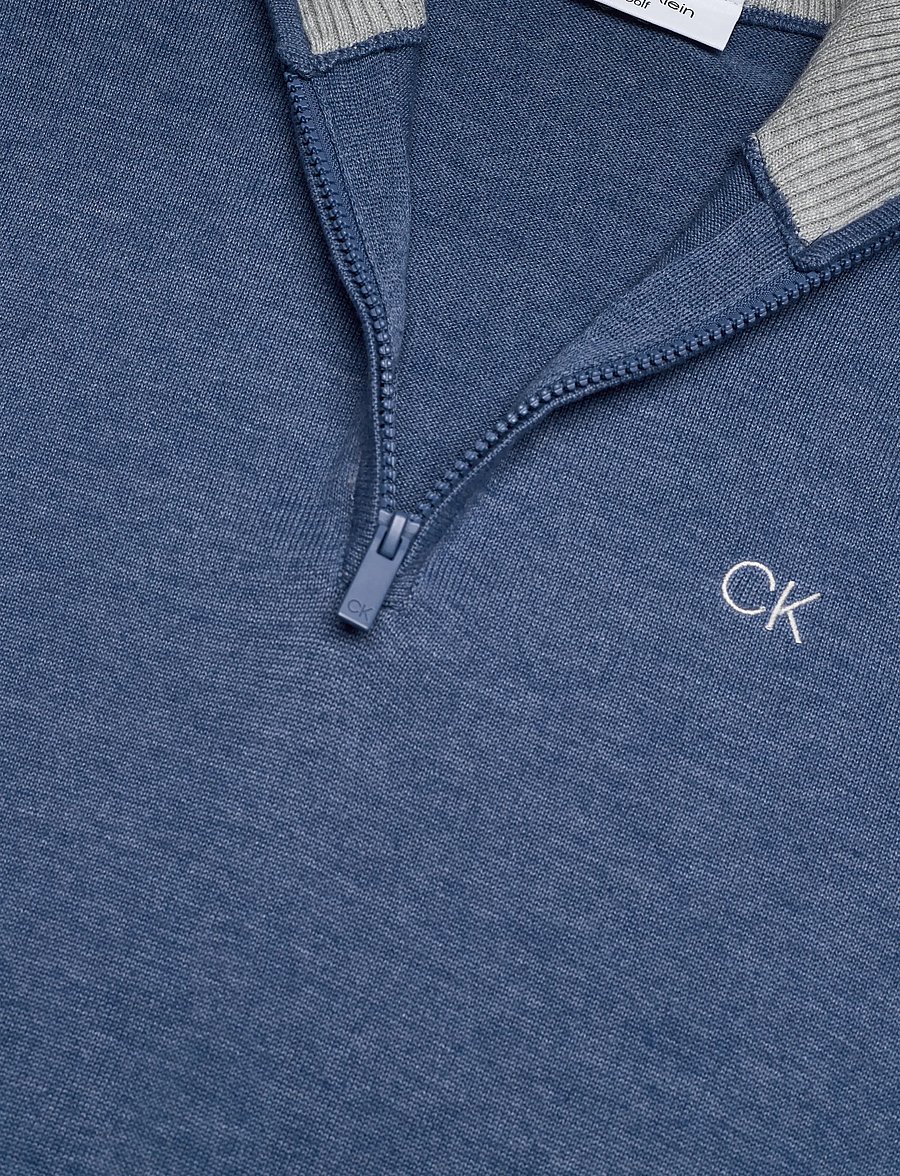 Calvin Klein Golf - ELMWOOD HALF ZIP SWEATER - Överdelar - denim - 2