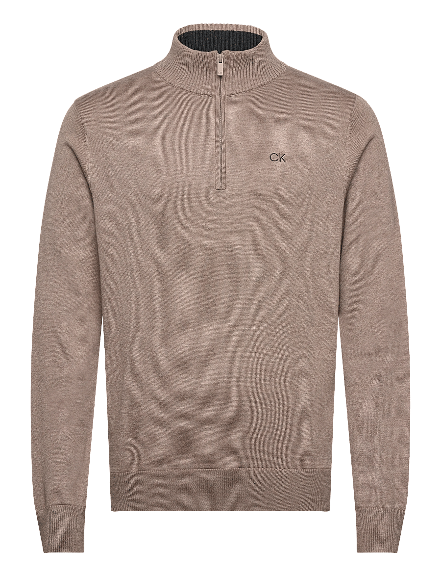 Calvin Klein Golf - ELMWOOD HALF ZIP SWEATER - oberteile - oatmarl - 0