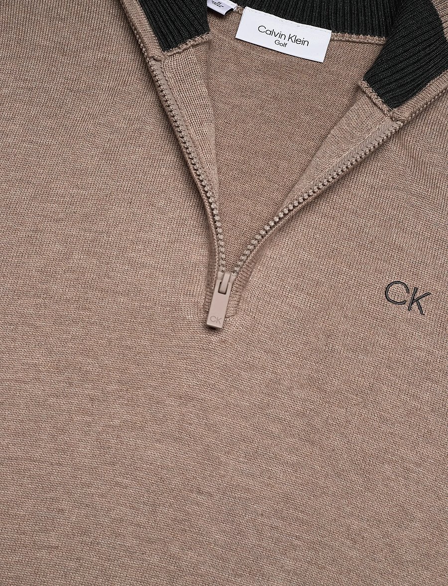 Calvin Klein Golf - ELMWOOD HALF ZIP SWEATER - oberteile - oatmarl - 2