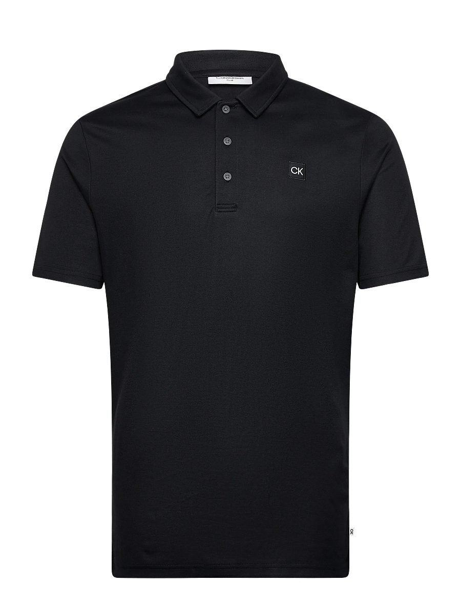 Calvin Klein Golf - JACKSON BADGE POLO - toppar & t-shirts - black - 0