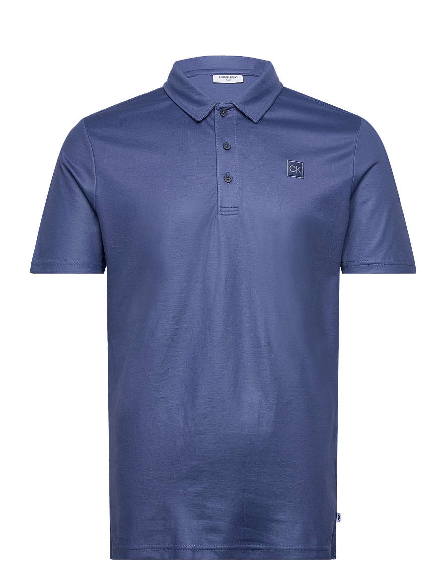 Calvin Klein Golf - JACKSON BADGE POLO - palaidinės ir marškinėliai - denim - 0
