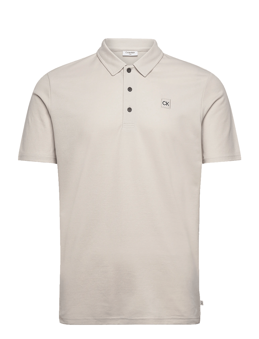 Calvin Klein Golf - JACKSON BADGE POLO - tops & t-shirts - oatmeal - 0