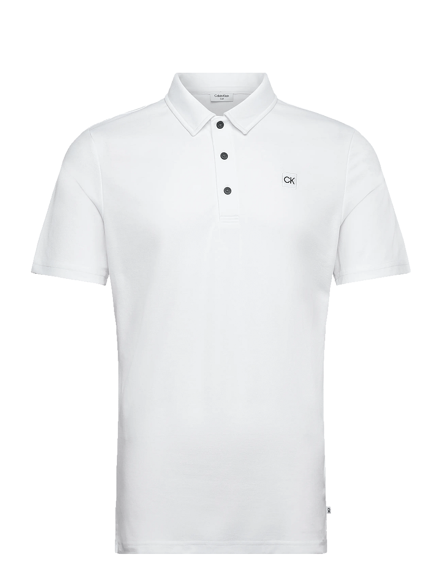 Calvin Klein Golf - JACKSON BADGE POLO - toppar & t-shirts - white - 0
