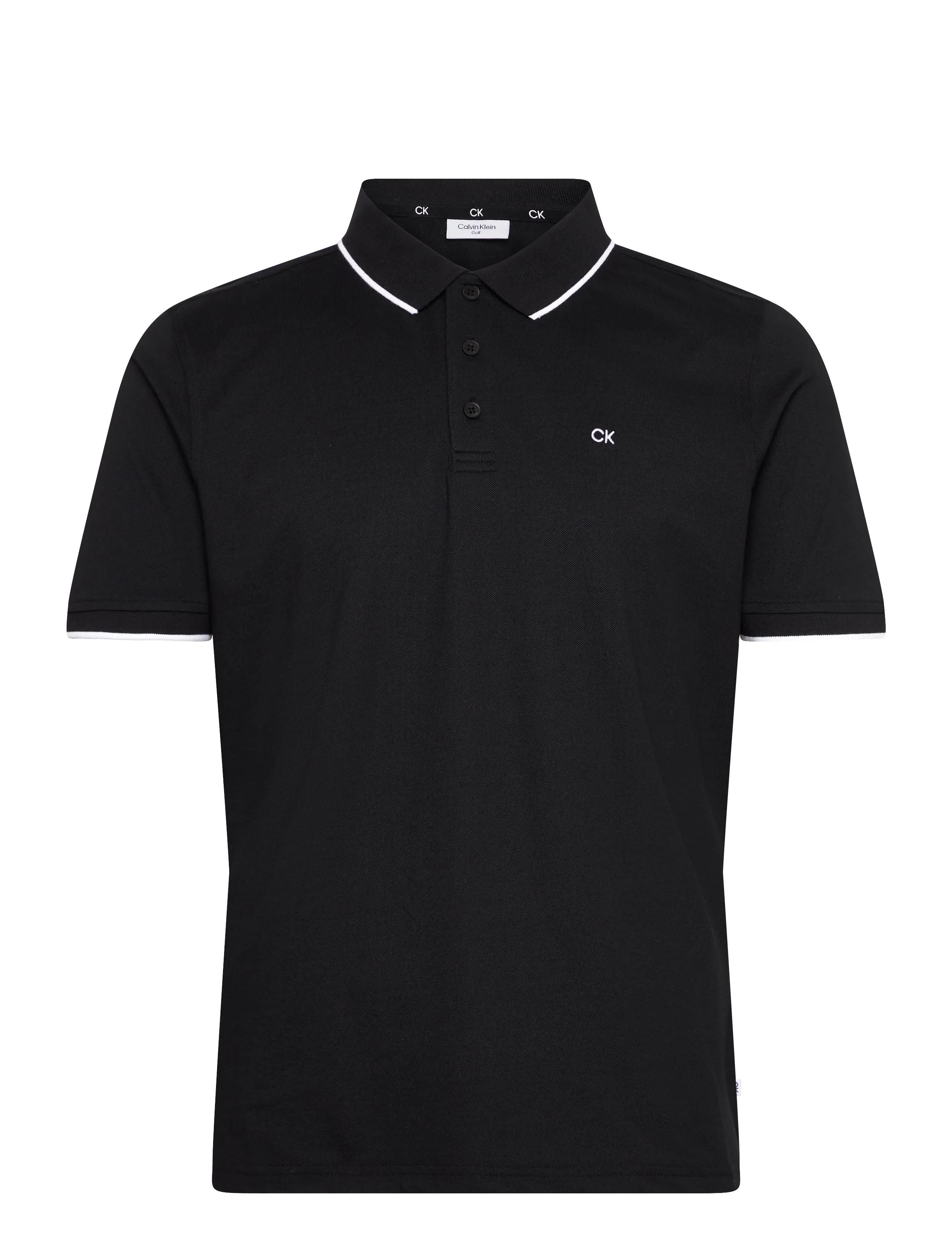 Calvin Klein Golf TIPPED QUAD POLO - Tøj - BLACK / black