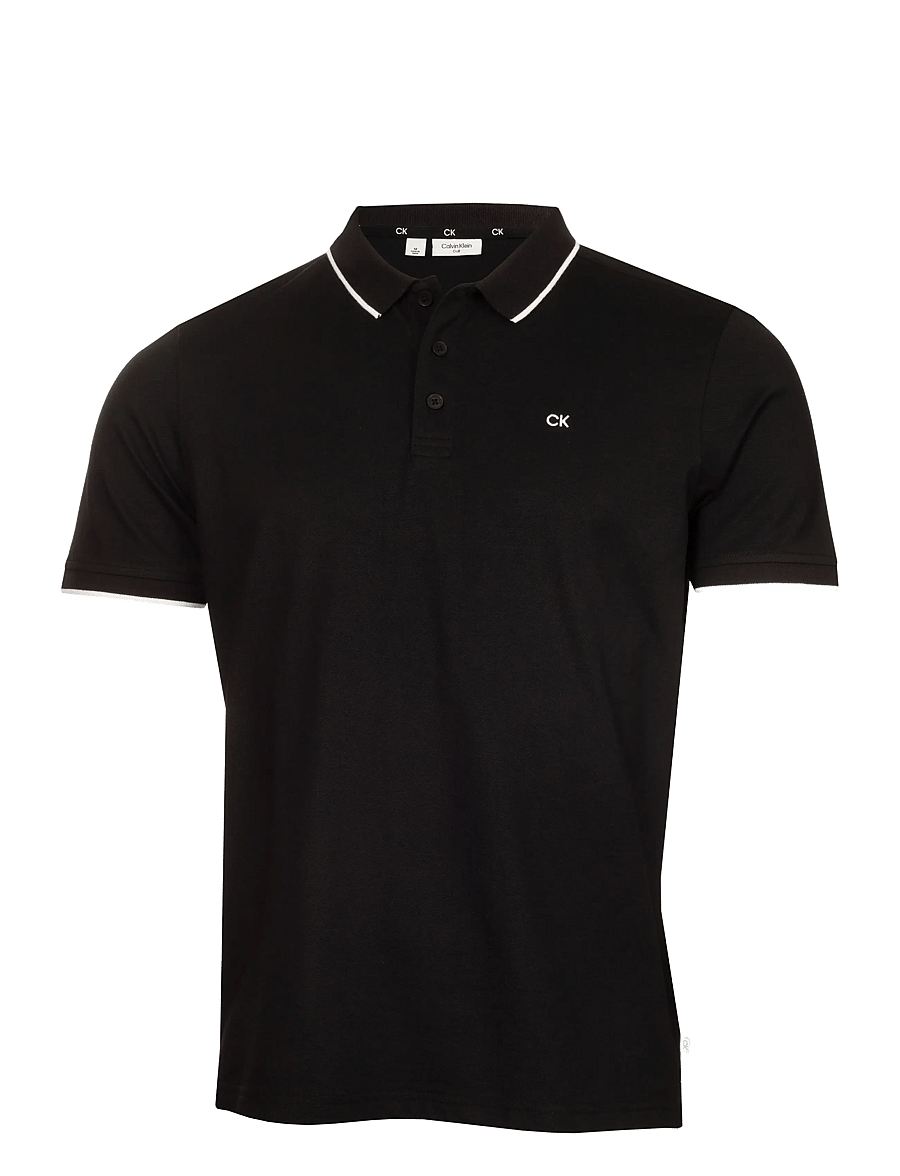 Calvin Klein Golf - TIPPED QUAD POLO - toppar & t-shirts - black - 0