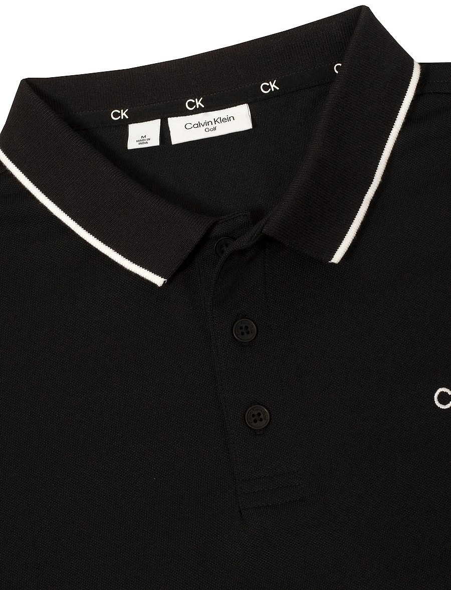 Calvin Klein Golf - TIPPED QUAD POLO - toppar & t-shirts - black - 2