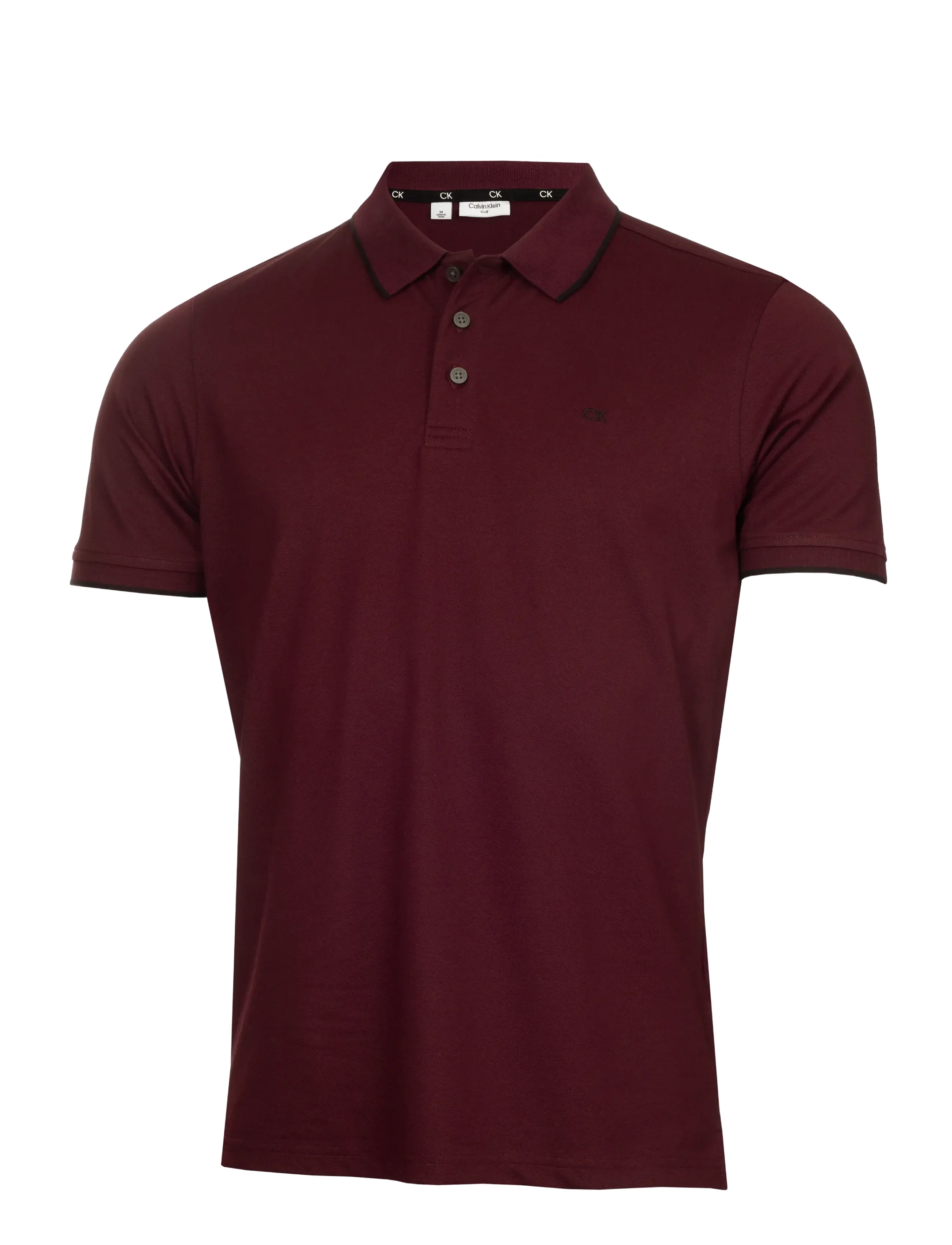Calvin Klein Golf TIPPED QUAD POLO - Riided - BLACKBER / burgundy