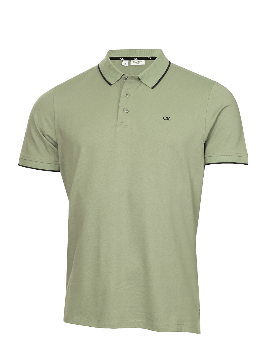 Calvin Klein Golf - TIPPED QUAD POLO - oberteile & t-shirts - sage - 0