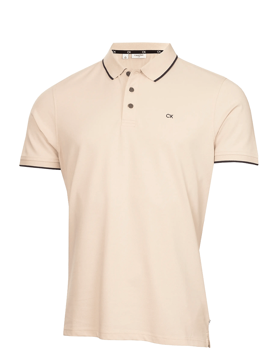 Calvin Klein Golf - TIPPED QUAD POLO - toppe & t-shirts - stone - 0