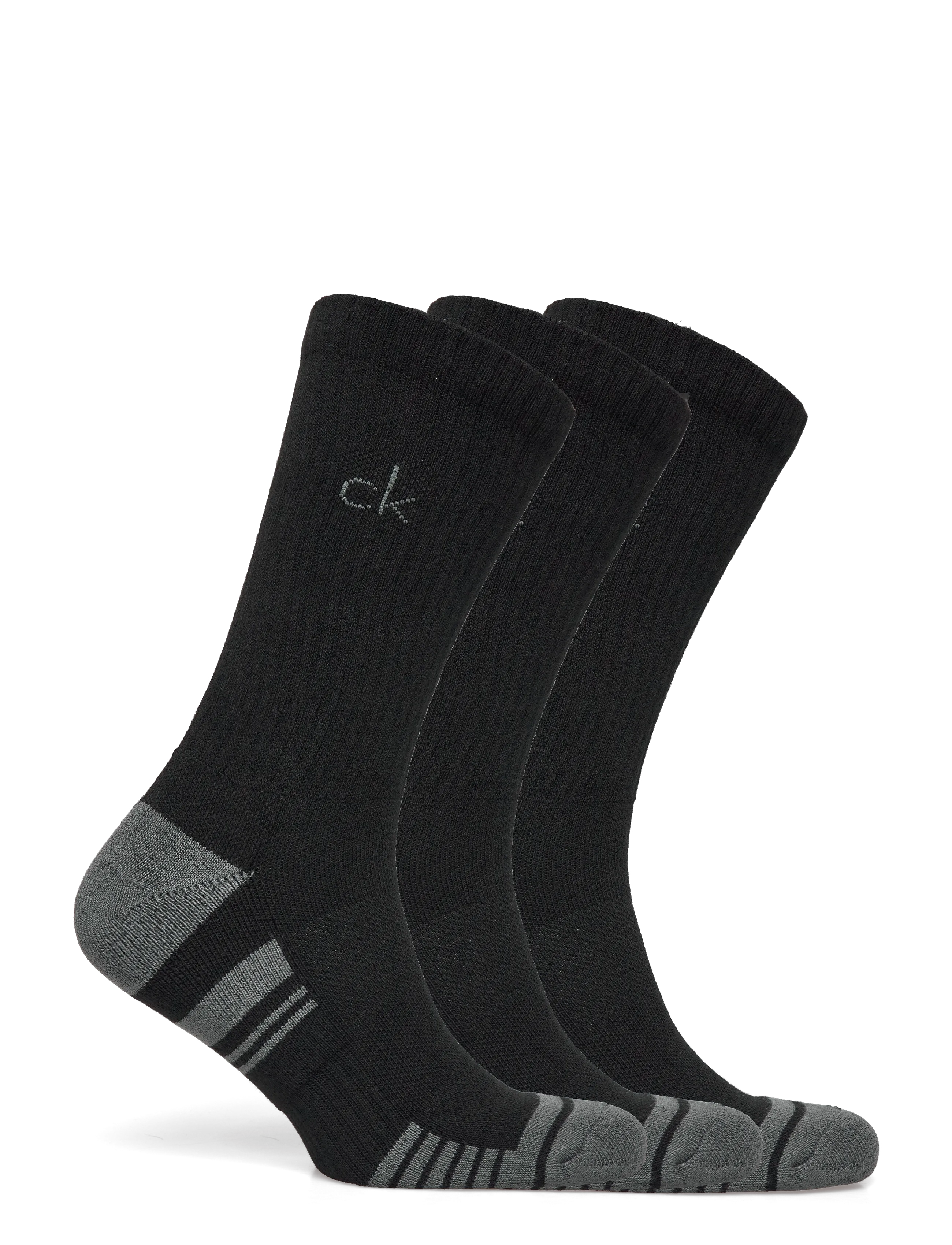 Calvin Klein Golf - TECH CREW SOCK ( 3 PAIRS ) - zemākās cenas - blk-gry - 4