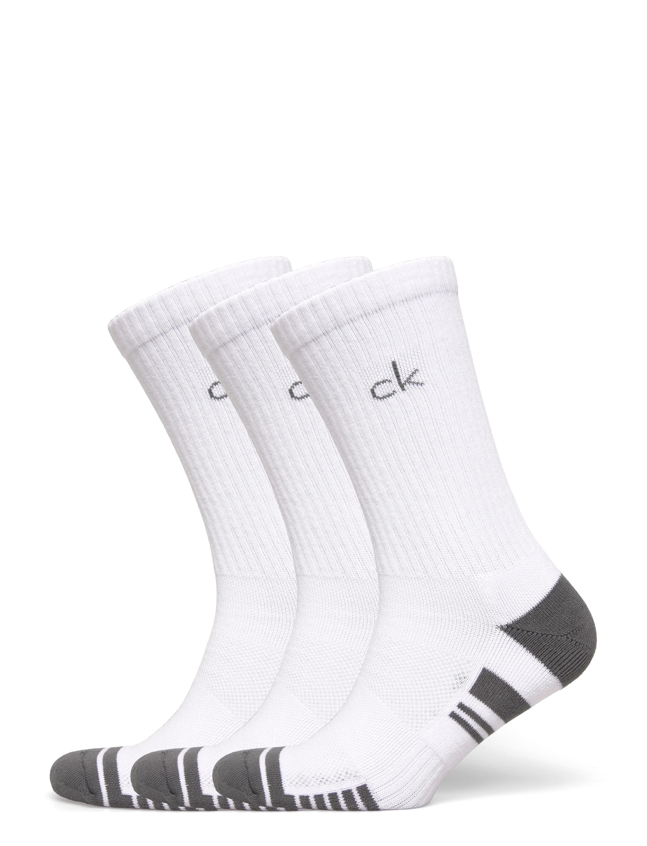 Calvin Klein Golf TECH CREW SOCK ( 3 PAIRS ) - Bielizna - WHT-GRY / white