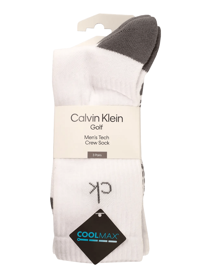 Calvin Klein Golf - TECH CREW SOCK ( 3 PAIRS ) - strümpfe - wht-gry - 2