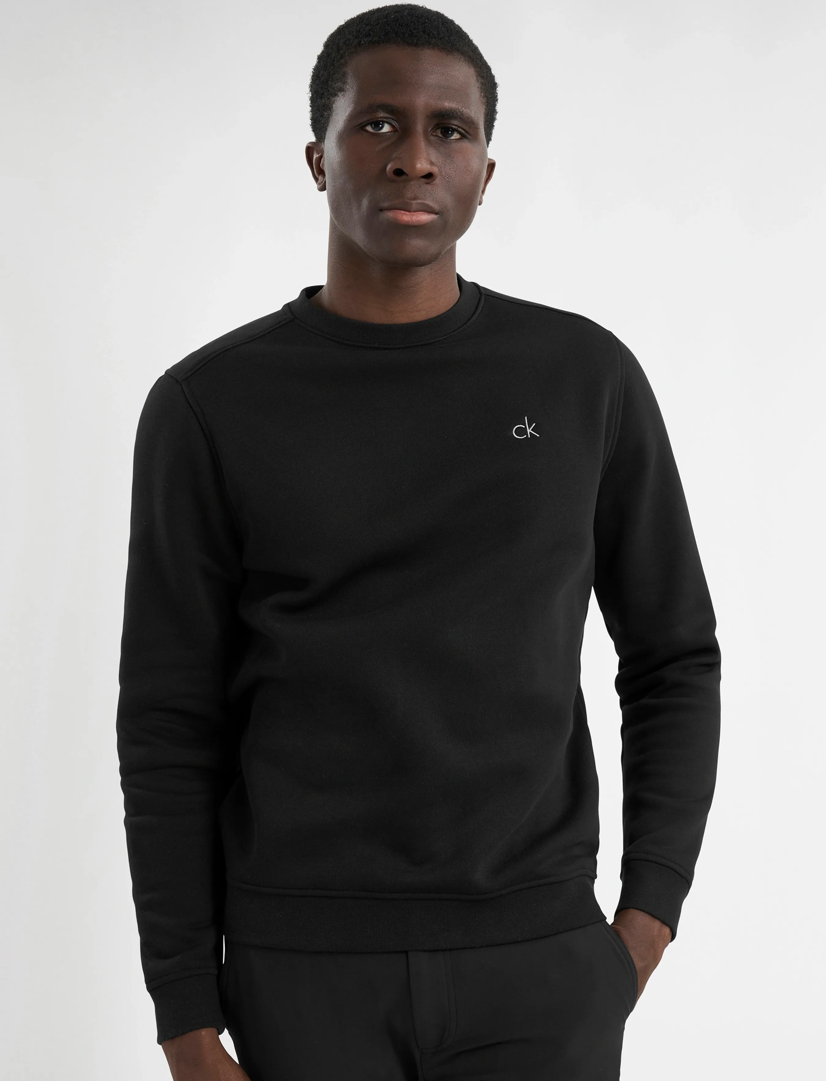 Calvin Klein Golf Planet Crew Sweatshirt, Mænd, Crew Neck Sweatshirt, Sort, Str: S
