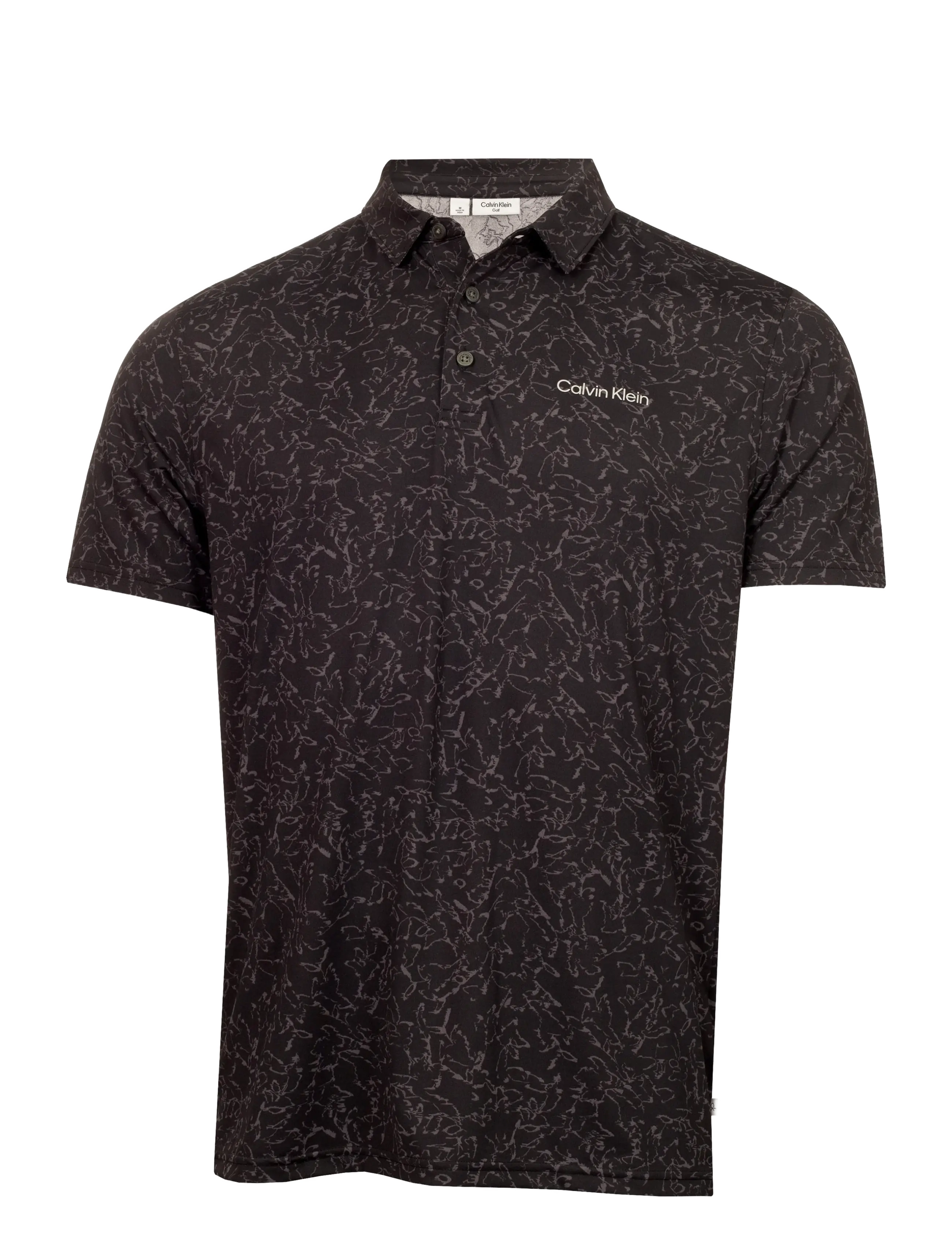 Calvin Klein Golf Springs Printed Polo, Mænd, Printet Poloshirt, Sort, Str: L