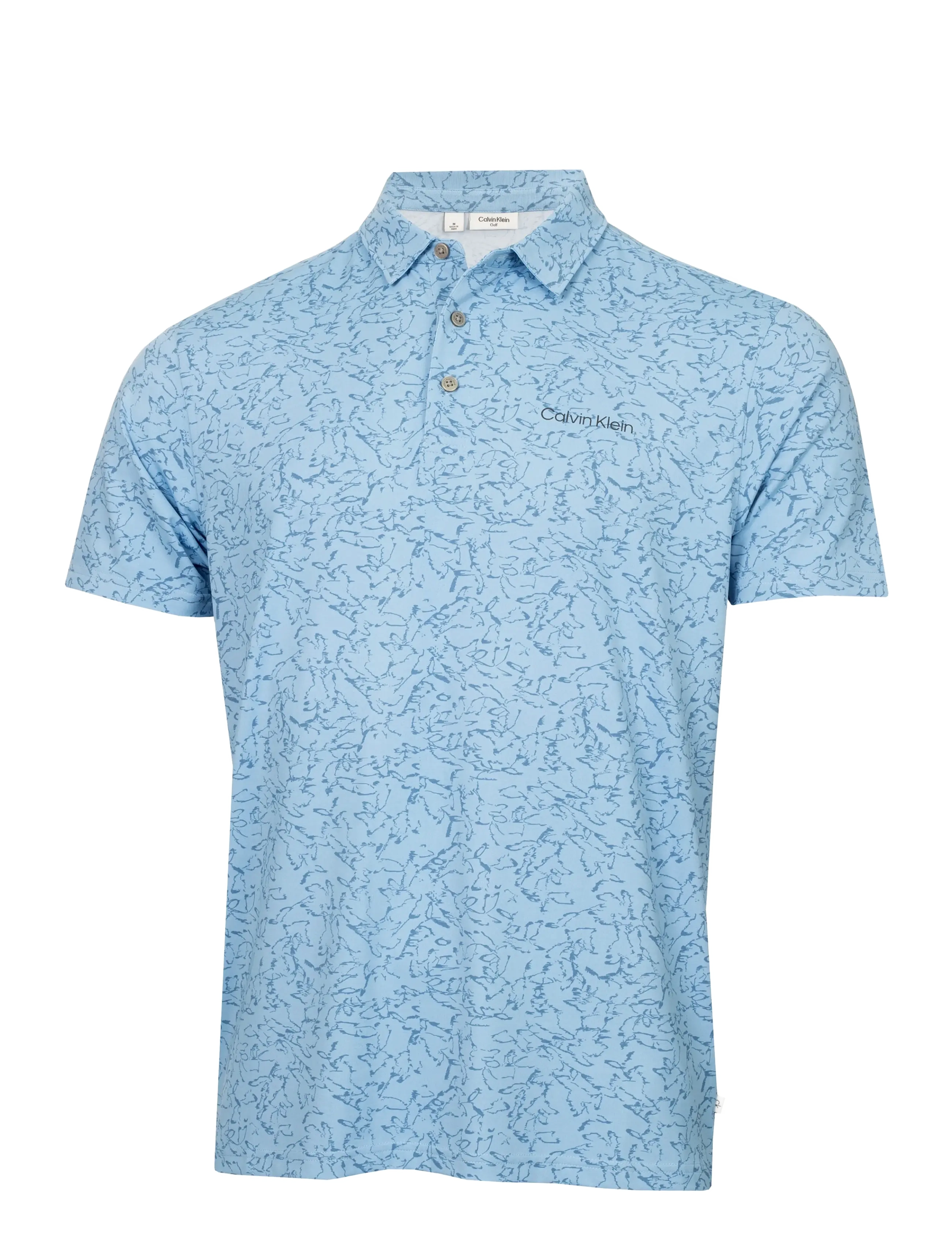 Calvin Klein Golf Springs Printed Polo, Mænd, Printet Poloshirt, Blå, Str: L