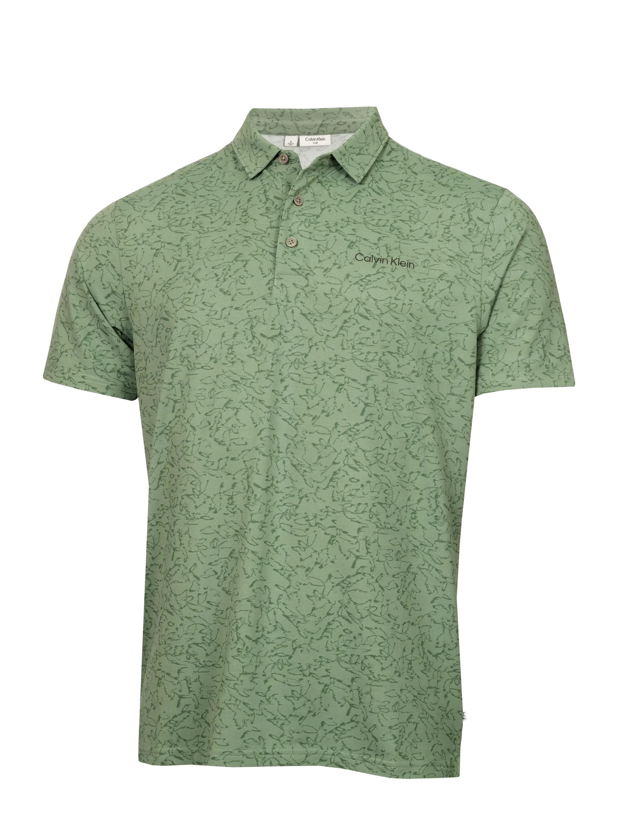 Calvin Klein Golf Springs Printed Polo, Mænd, Printet Poloshirt, Grøn, Str: L
