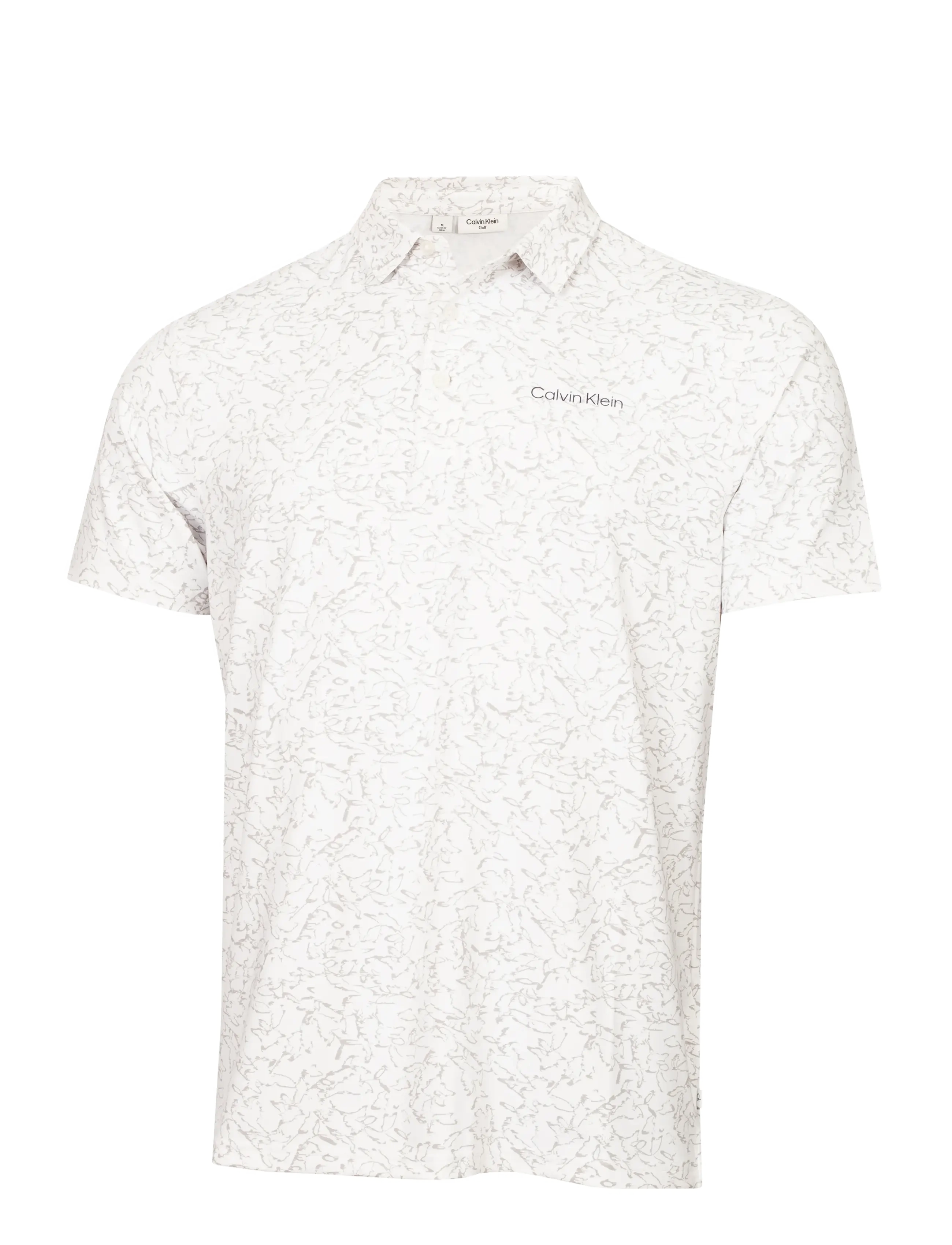 Calvin Klein Golf Springs Printed Polo, Mænd, Printet Poloshirt, Hvid, Str: L