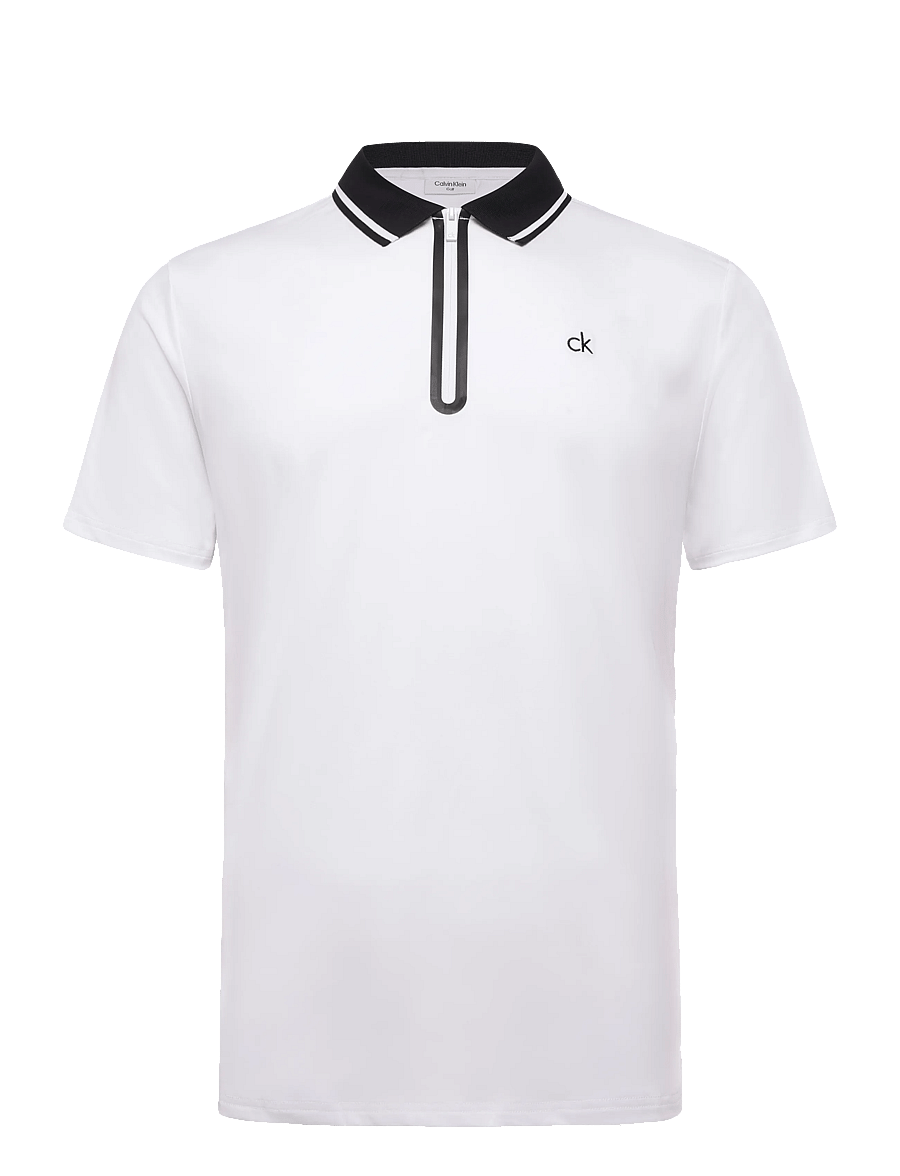 Calvin Klein Golf - WINFIELD ZIP NECK POLO - oberteile & t-shirts - wht - 0