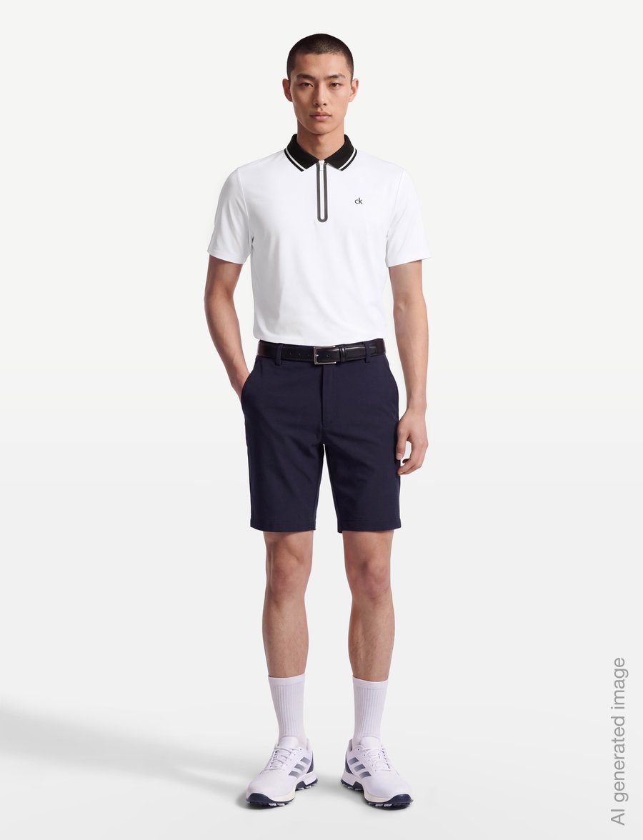 Calvin Klein Golf - WINFIELD ZIP NECK POLO - alussärgid ja t-särgid - wht - 0