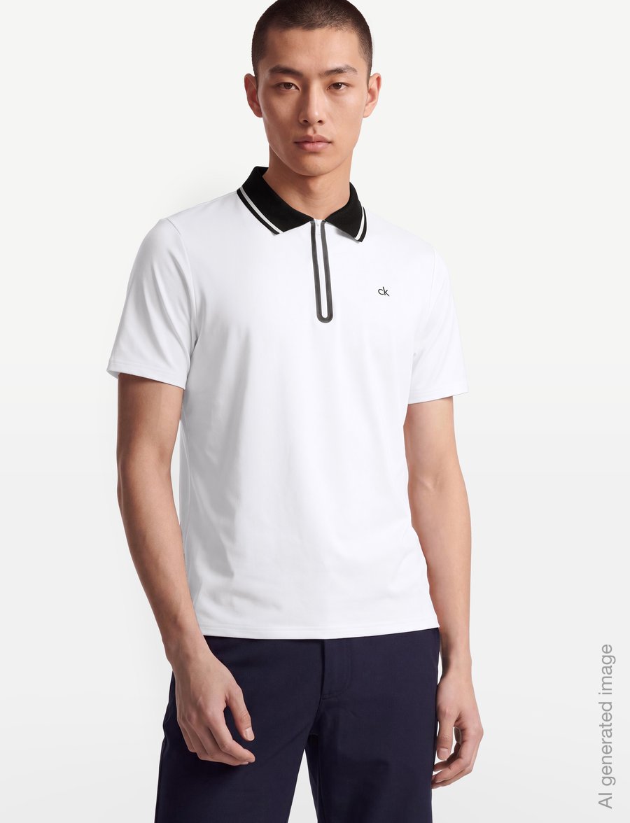 Calvin Klein Golf - WINFIELD ZIP NECK POLO - alussärgid ja t-särgid - wht - 3