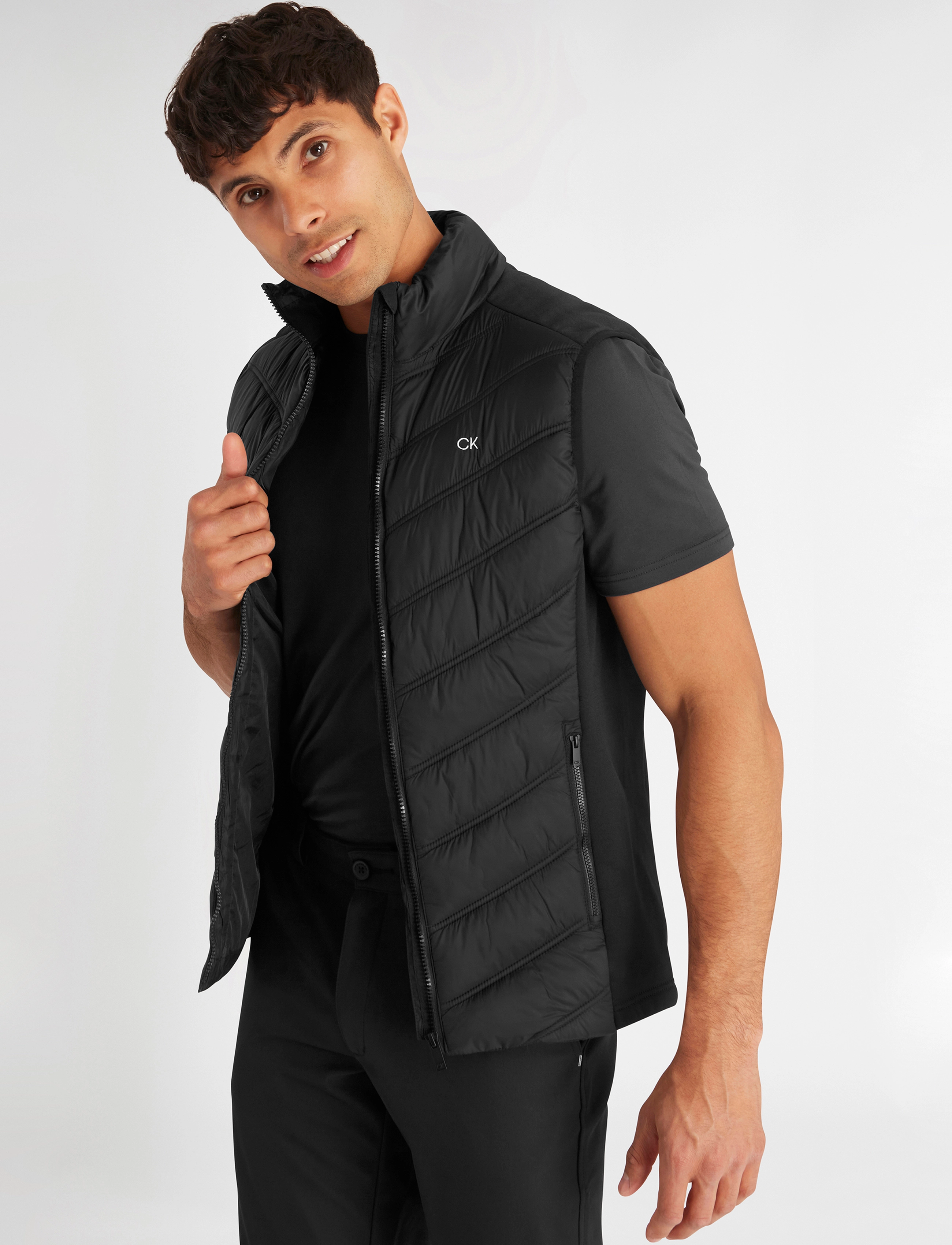 Calvin Klein Golf Frontera Hybrid Gilet, XL, Black, Sport > Veste, Herre