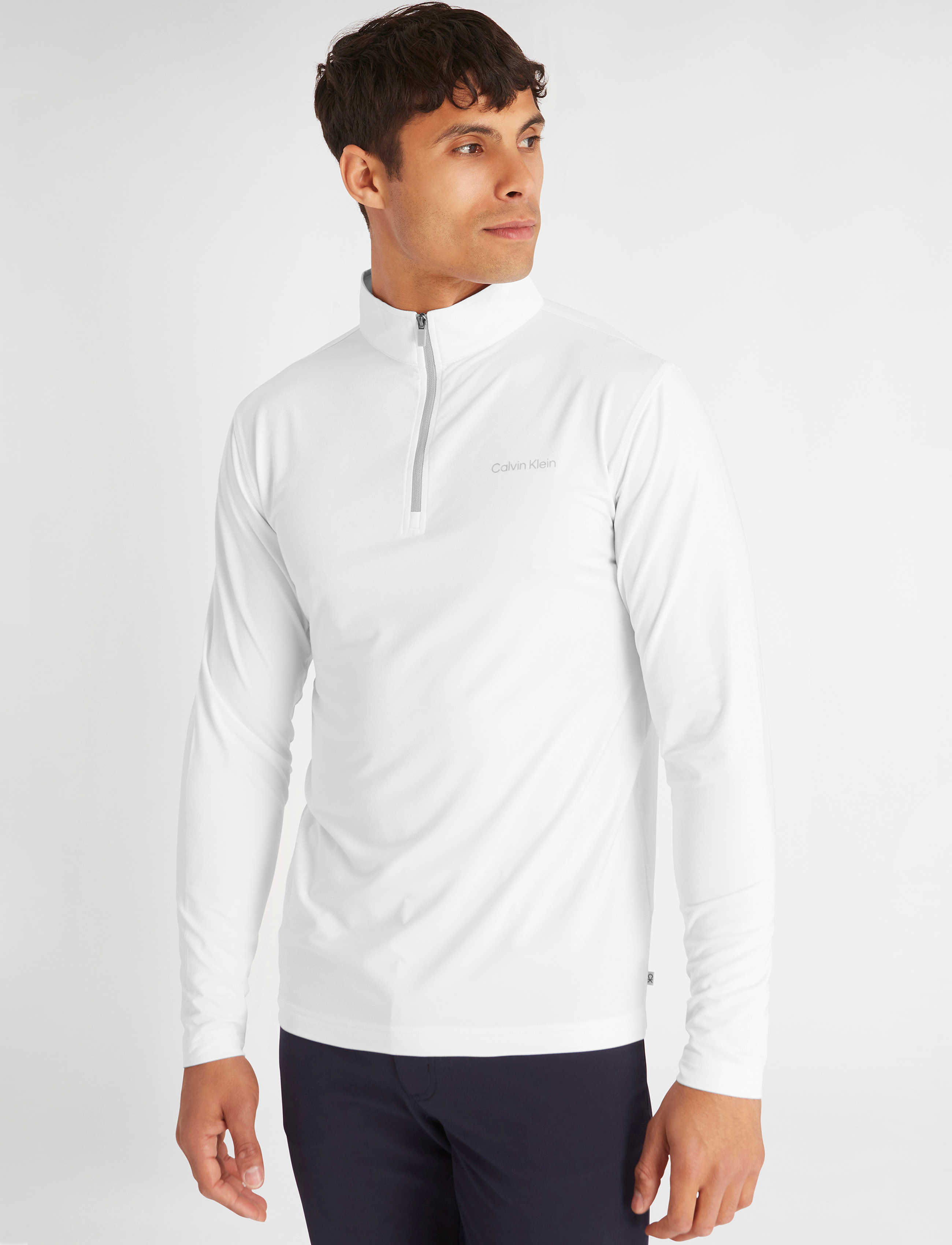 Calvin Klein Golf Newport Half Zip, S, White, Sweatshirts & Hættetrøjer > Fleeces & Midlayers, Herre