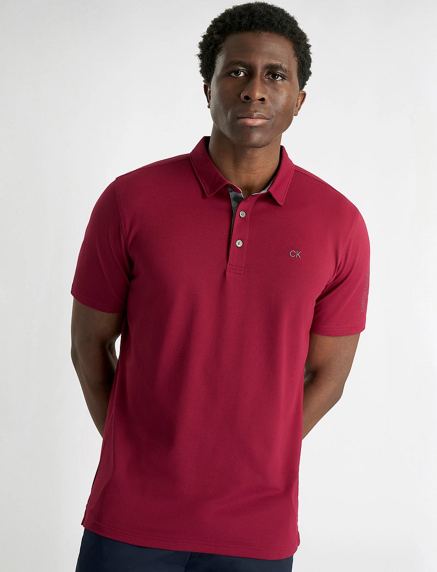 Calvin Klein Golf - UNI POLO - toppe & t-shirts - burgundy - 0