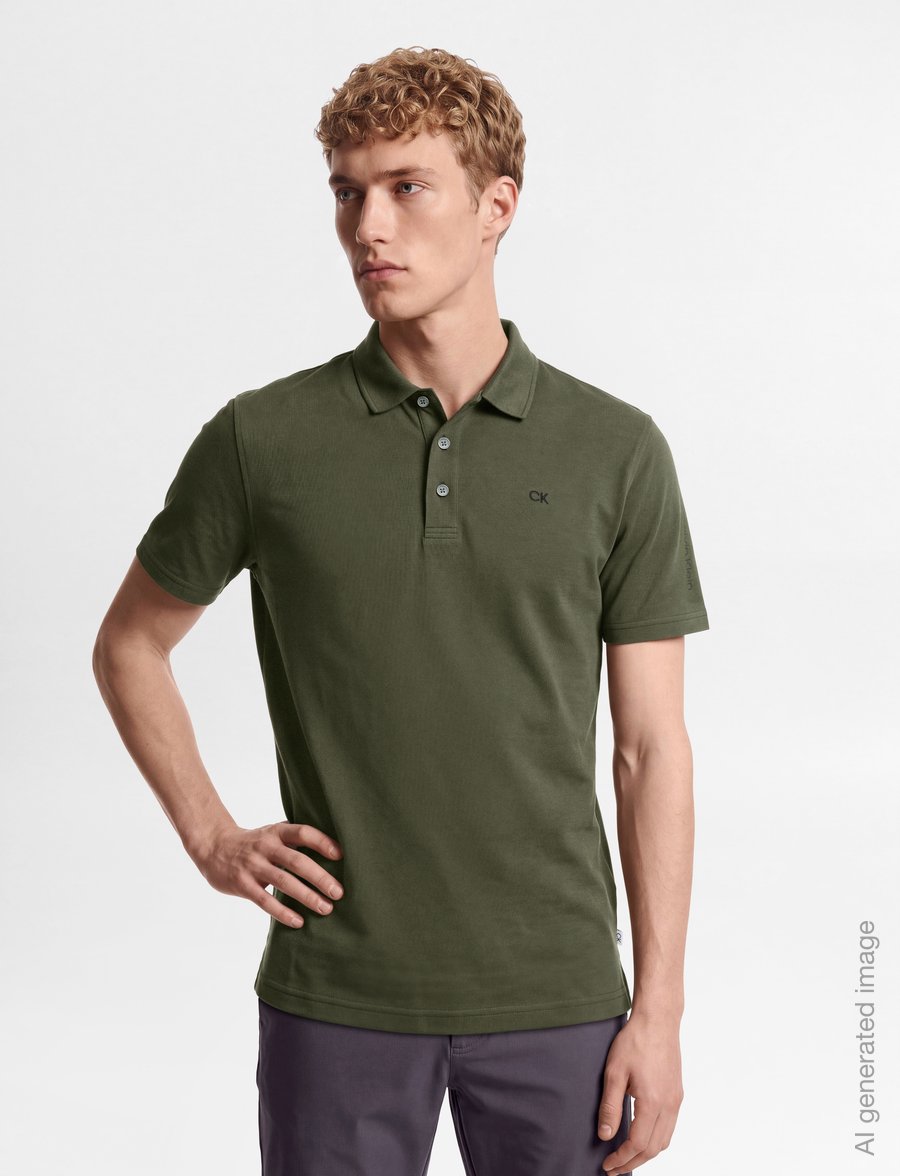 Calvin Klein Golf - UNI POLO - toppar & t-shirts - olive oxford - 3