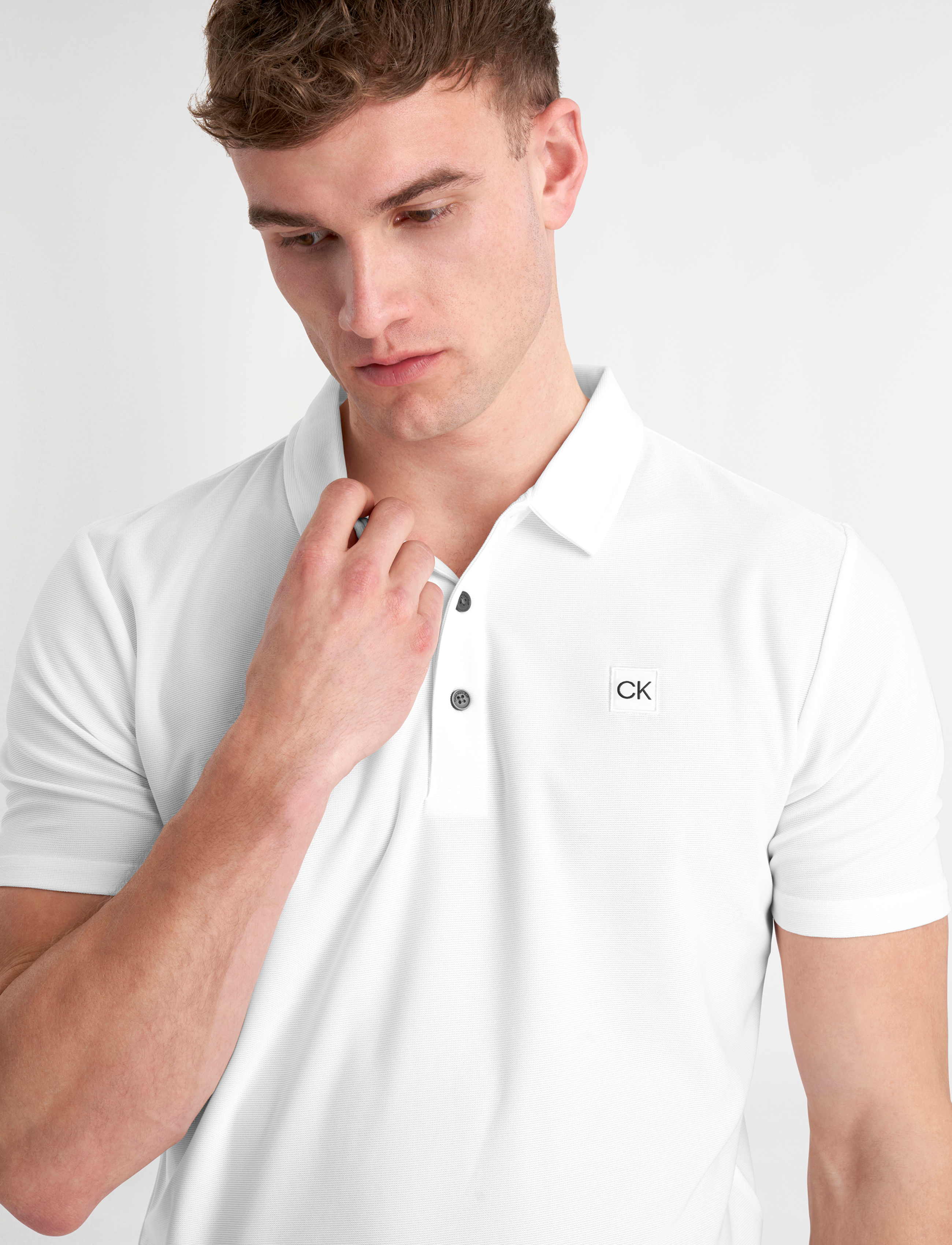 Calvin Klein Golf - CLASSIC POLO WITH WOVEN BADGE - white - 4