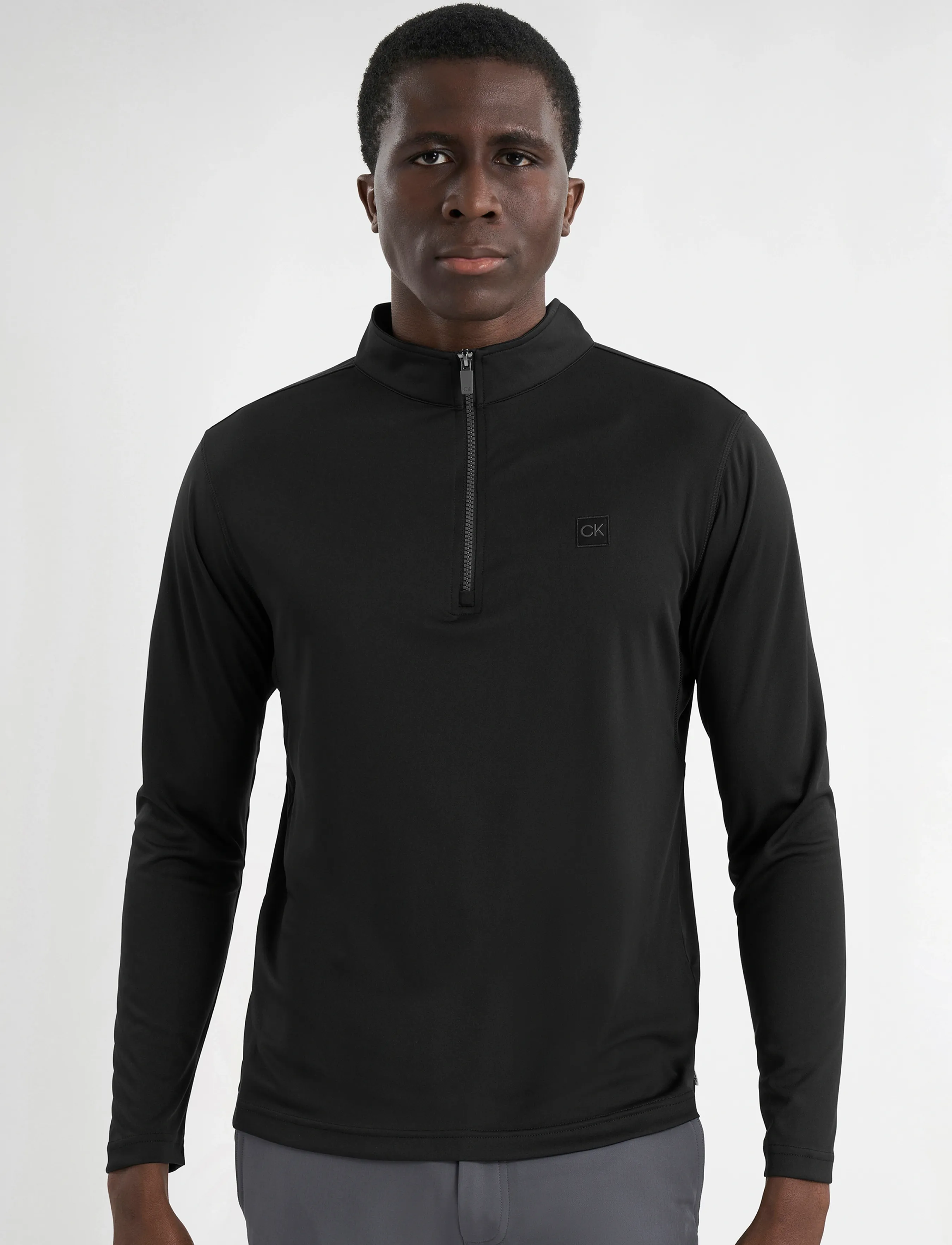 Calvin Klein Golf Advance 1/4 Zip Layering, Mænd, Kvart Zip Trøje, Sort, Str: XXL