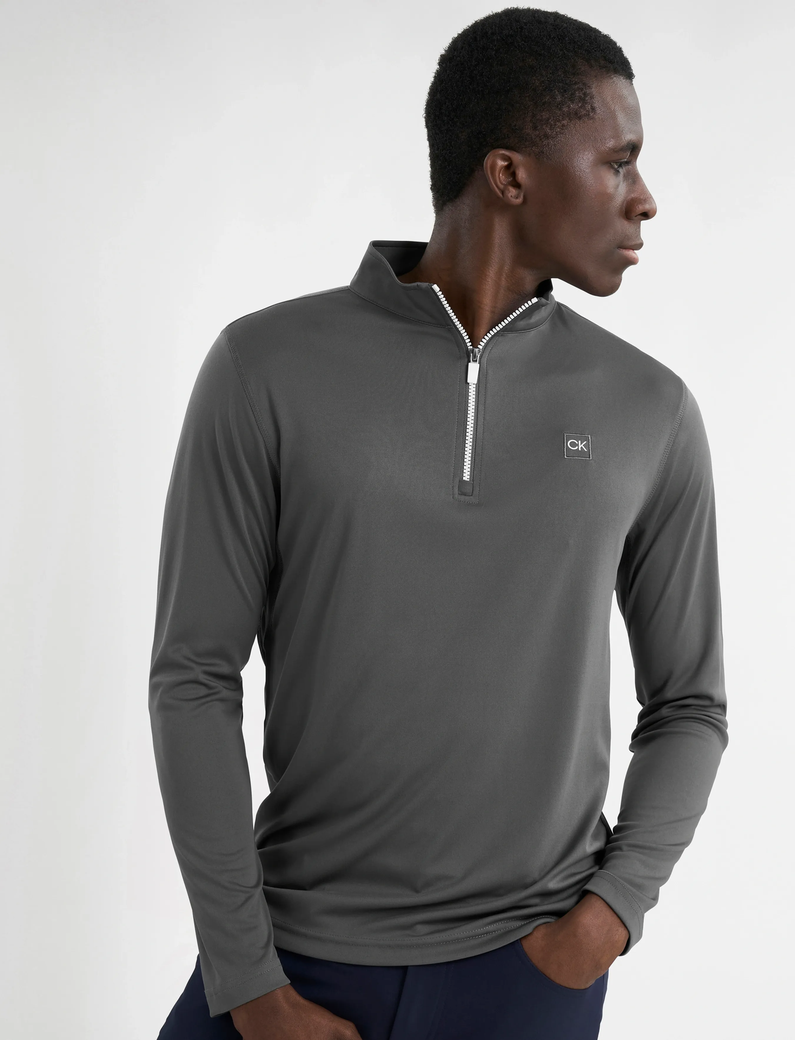 Calvin Klein Golf Advance 1/4 Zip Layering, XXL, Sport Fleeces & Midlayers, Grau - Männerswear
