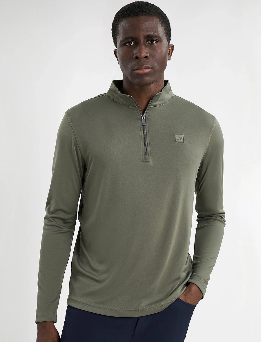 Calvin Klein Golf - ADVANCE 1/4 ZIP LAYERING - thermo ondershirts - olive - 0