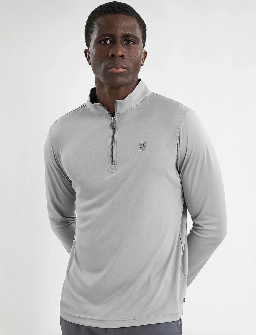 Calvin Klein Golf - ADVANCE 1/4 ZIP LAYERING - funktionsunterwäsche - oberteile - silver - 0