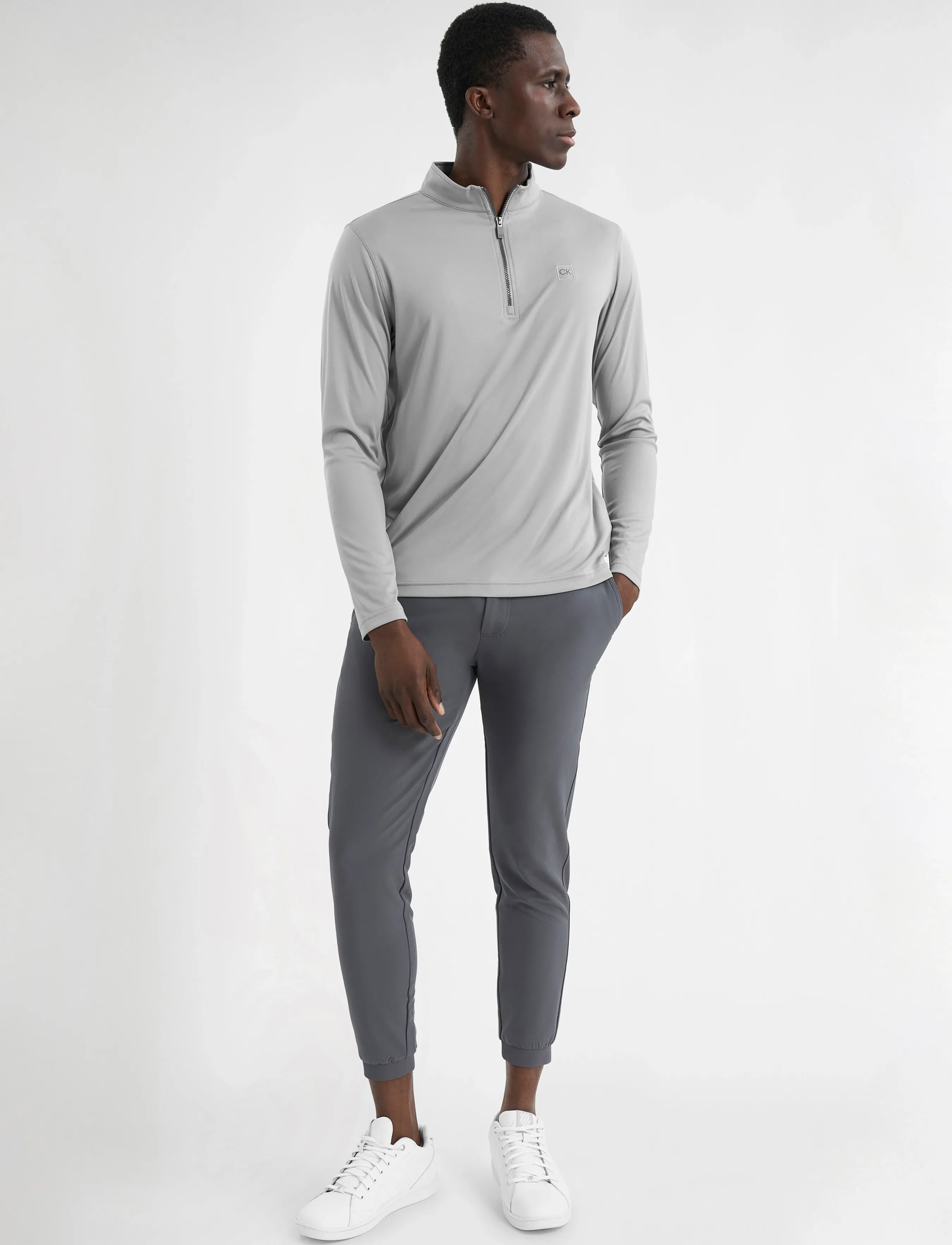 Calvin Klein Golf - ADVANCE 1/4 ZIP LAYERING - base layer tops - silver - 3