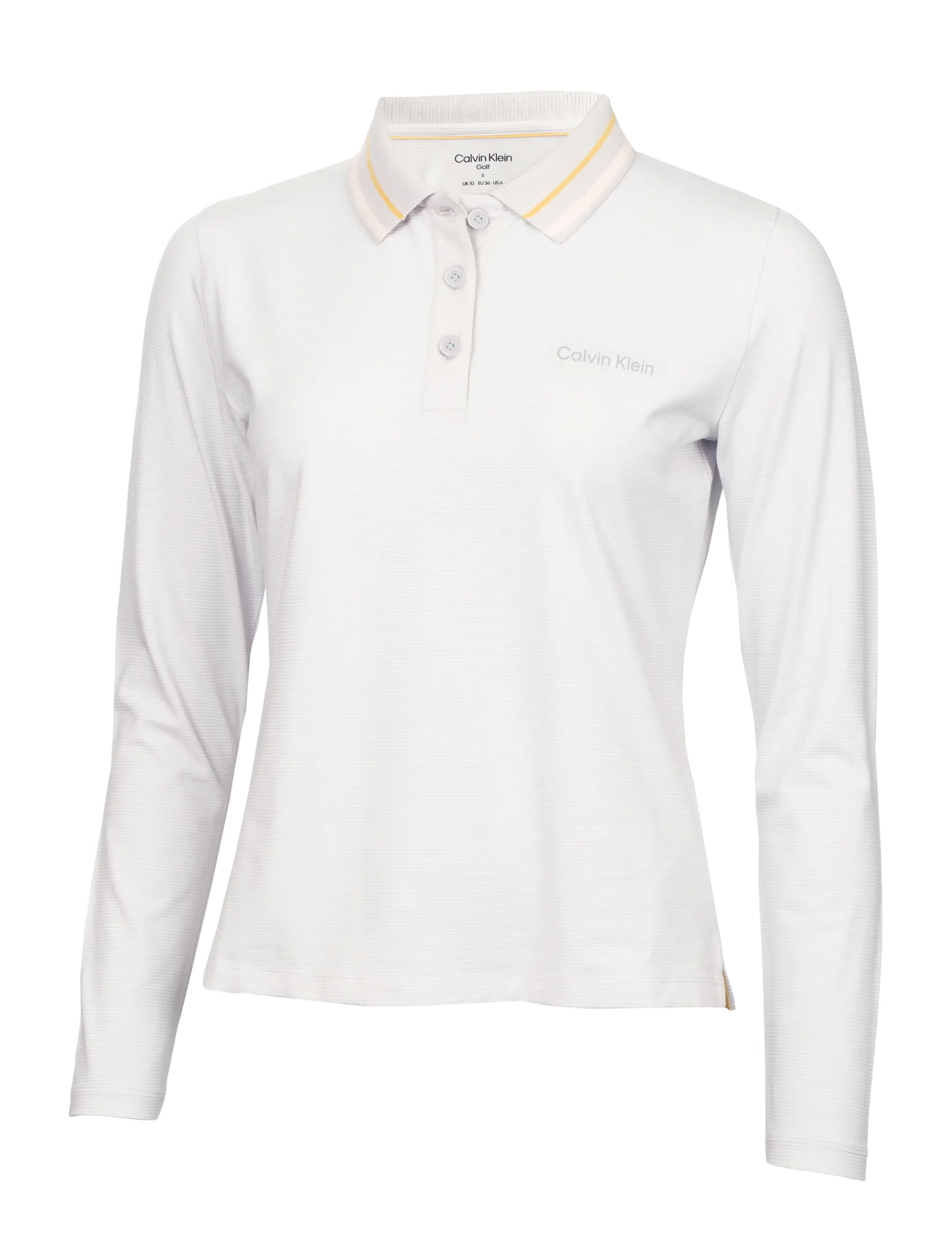 Calvin Klein Golf ASTER MINI STRIPE L/S POLO - New Arrivals - PEB-GRY / cream