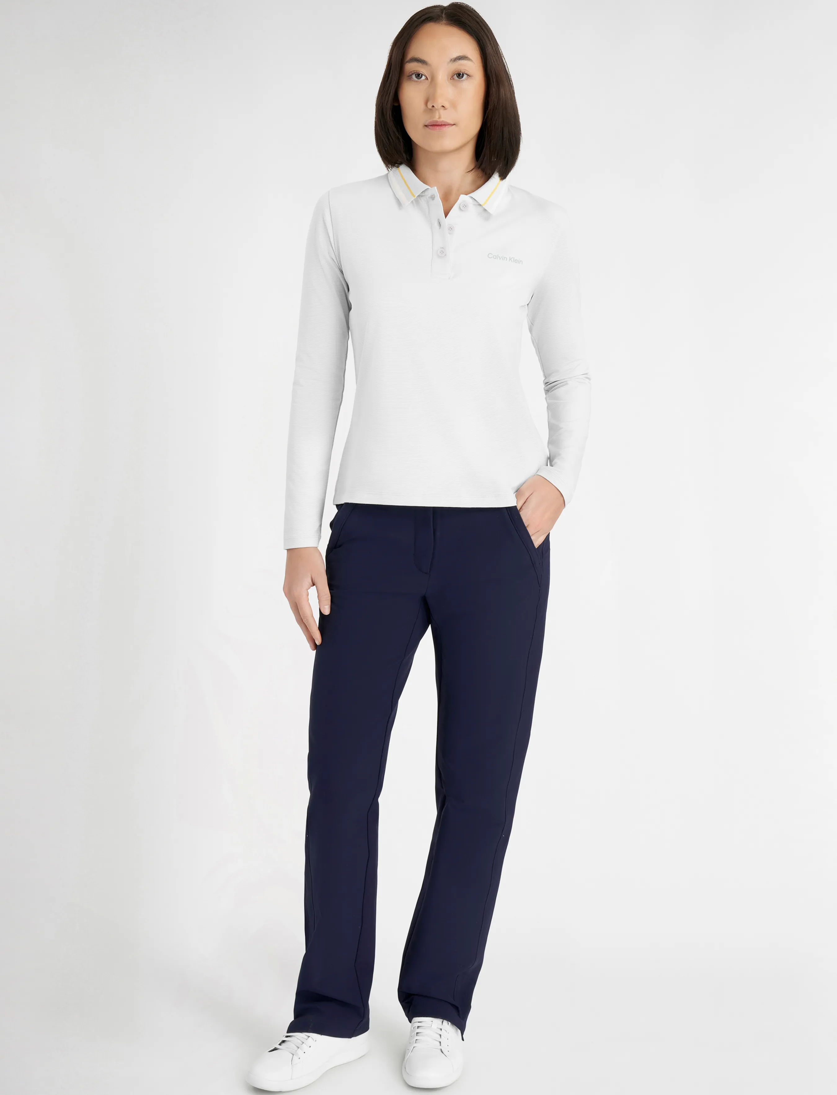 Calvin Klein Golf - ASTER MINI STRIPE L/S POLO - peb-gry - 3