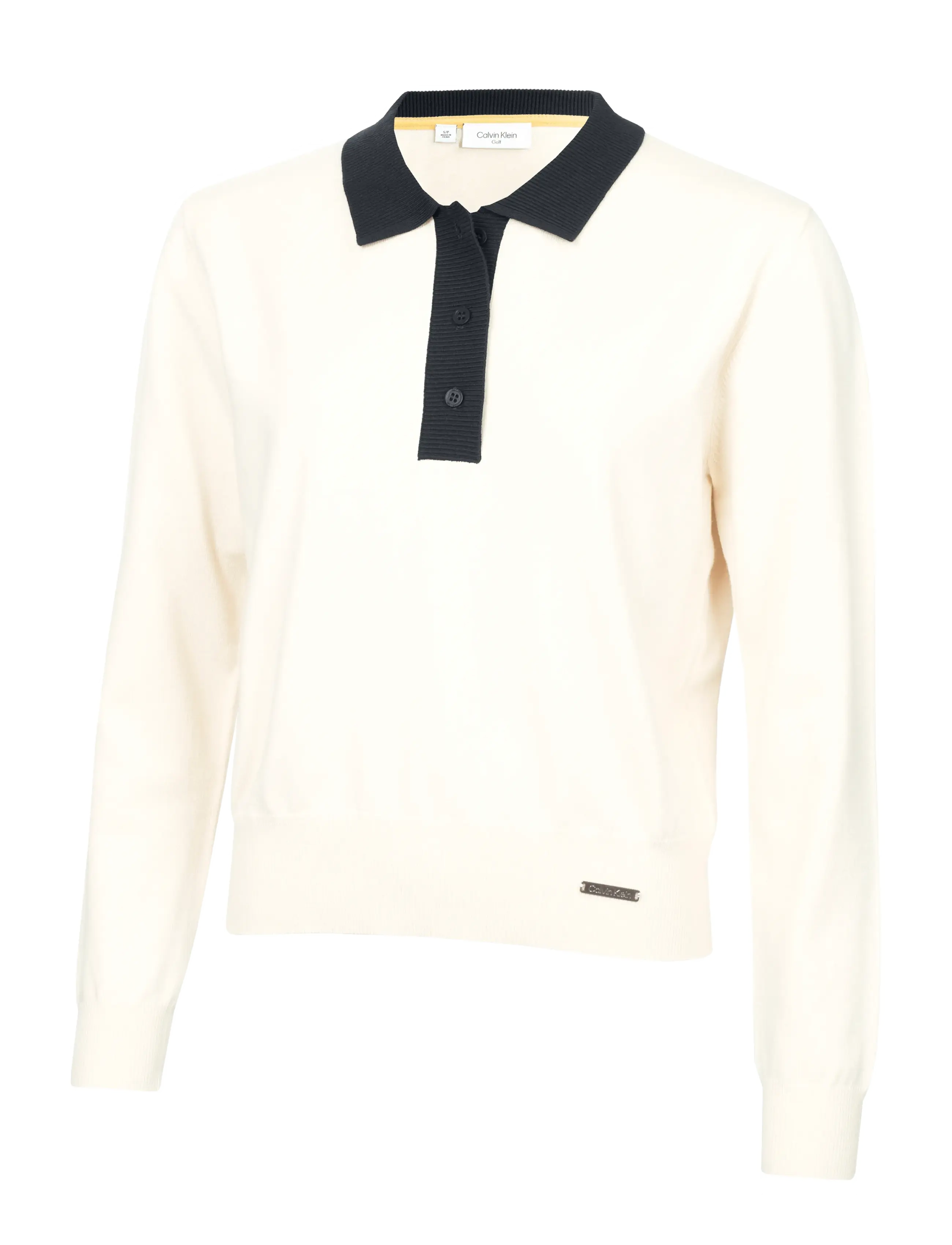 Calvin Klein Golf OLWYN POLO SWEATER - Clothing - BRCM / cream