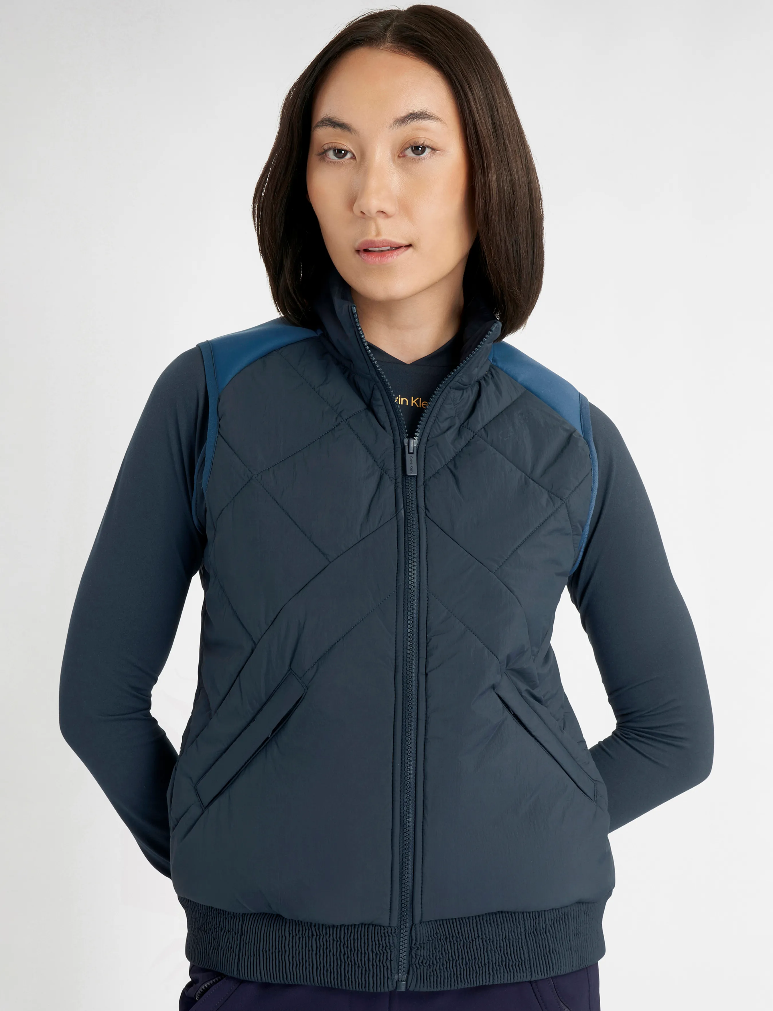 Calvin Klein Golf Eliora Hybrid Gilet, Damen, Hybrid Steppweste, Marineblau, Gr.S