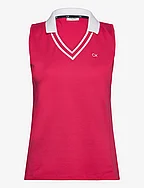 DELAWARE SLEEVELESS POLO - BERRY PINK