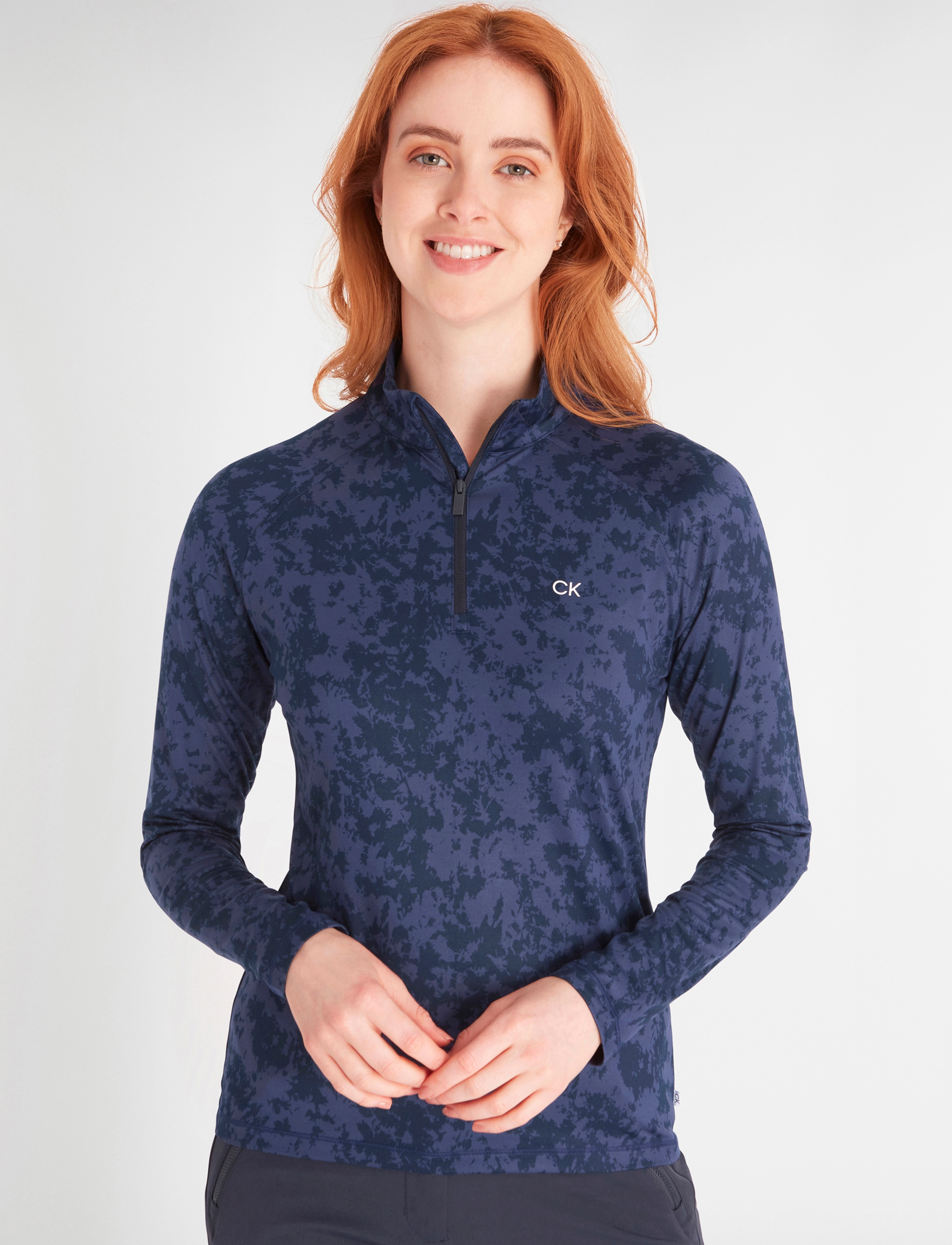 Calvin Klein Golf - CANVAS PRINT 1/2 ZIP TOP - navy tonal - 2
