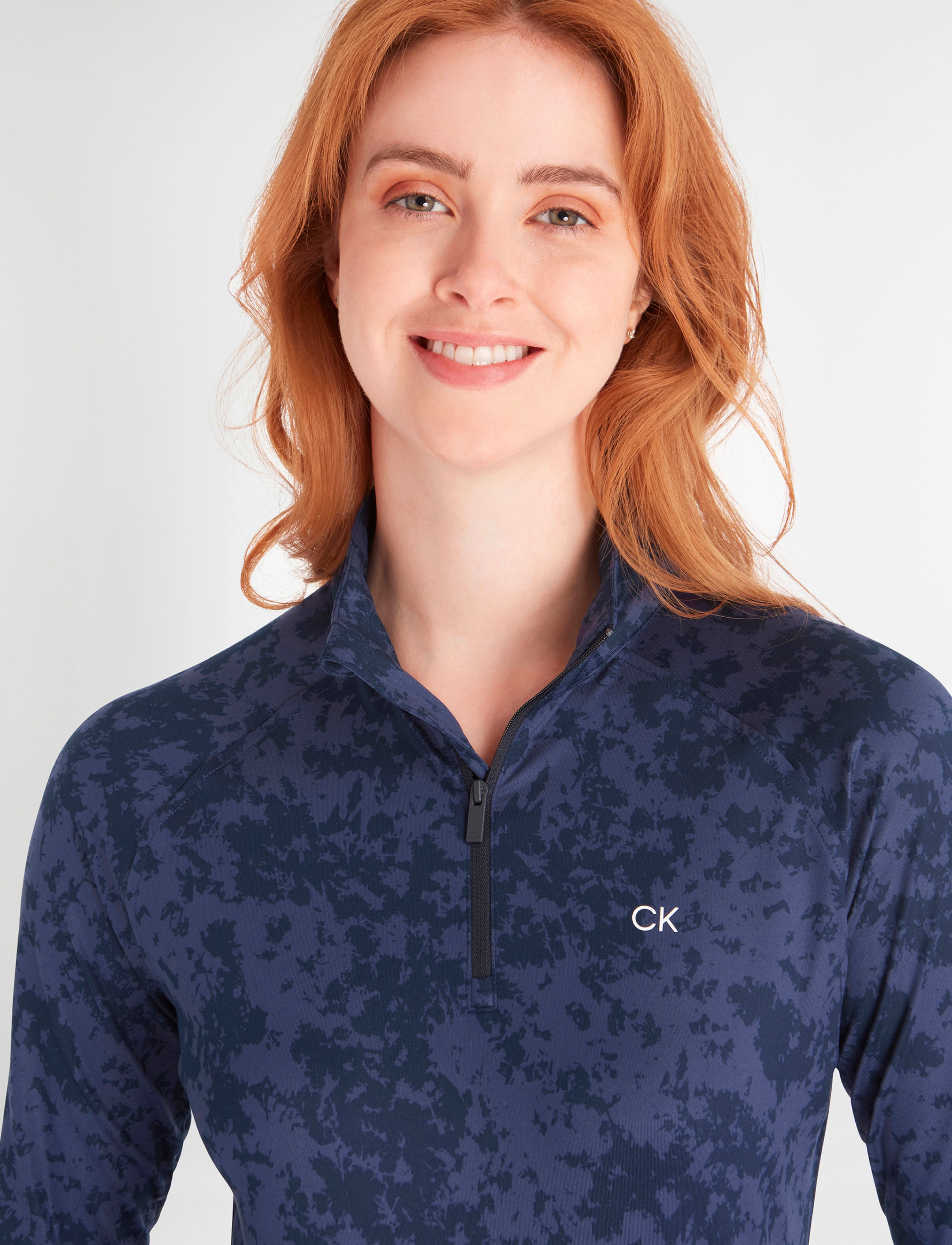 Calvin Klein Golf - CANVAS PRINT 1/2 ZIP TOP - navy tonal - 4