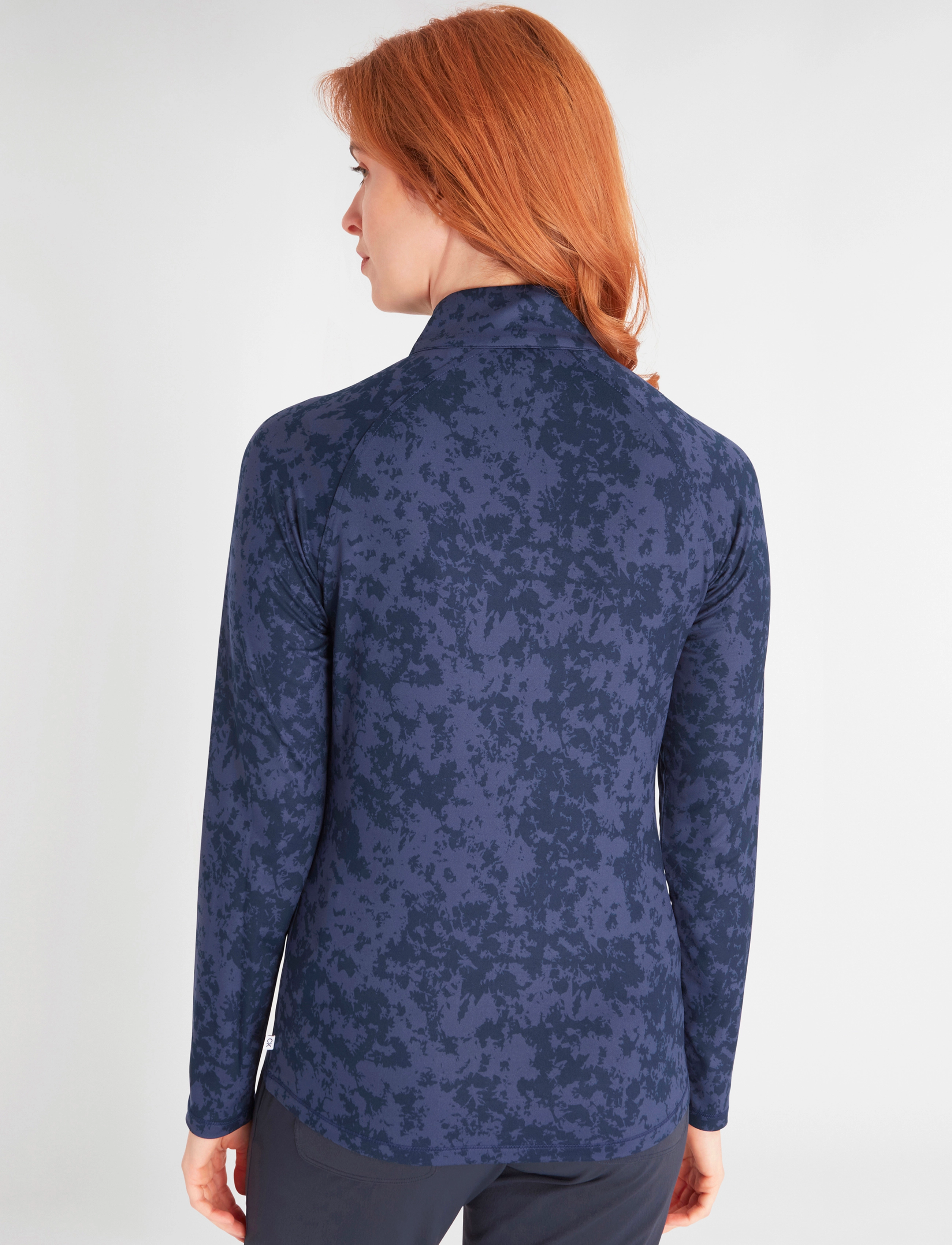 Calvin Klein Golf - CANVAS PRINT 1/2 ZIP TOP - navy tonal - 5