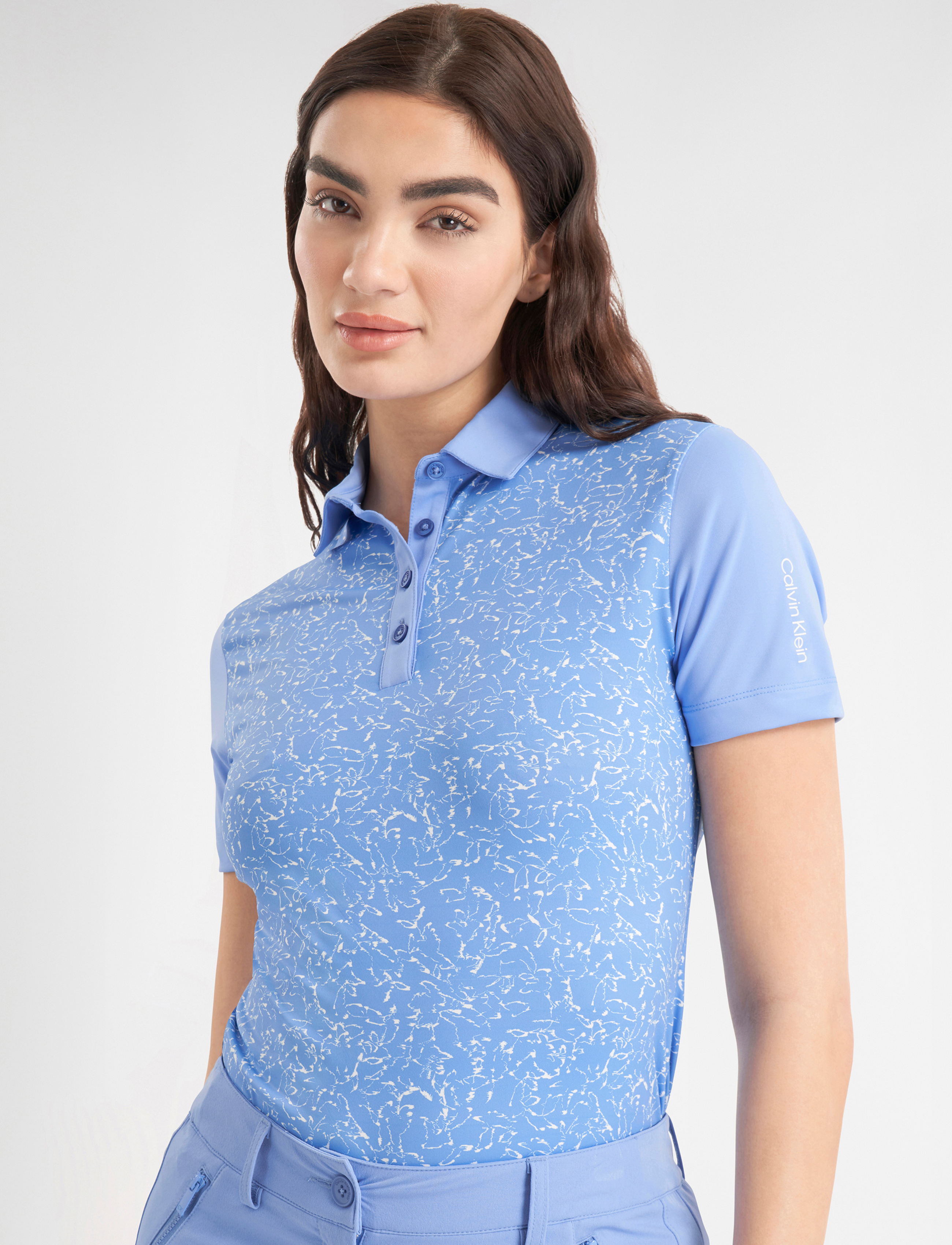 Calvin Klein Golf - HARMONY PRINTED S/S SHIRT - tops & t-shirts - cornflower blue - 0