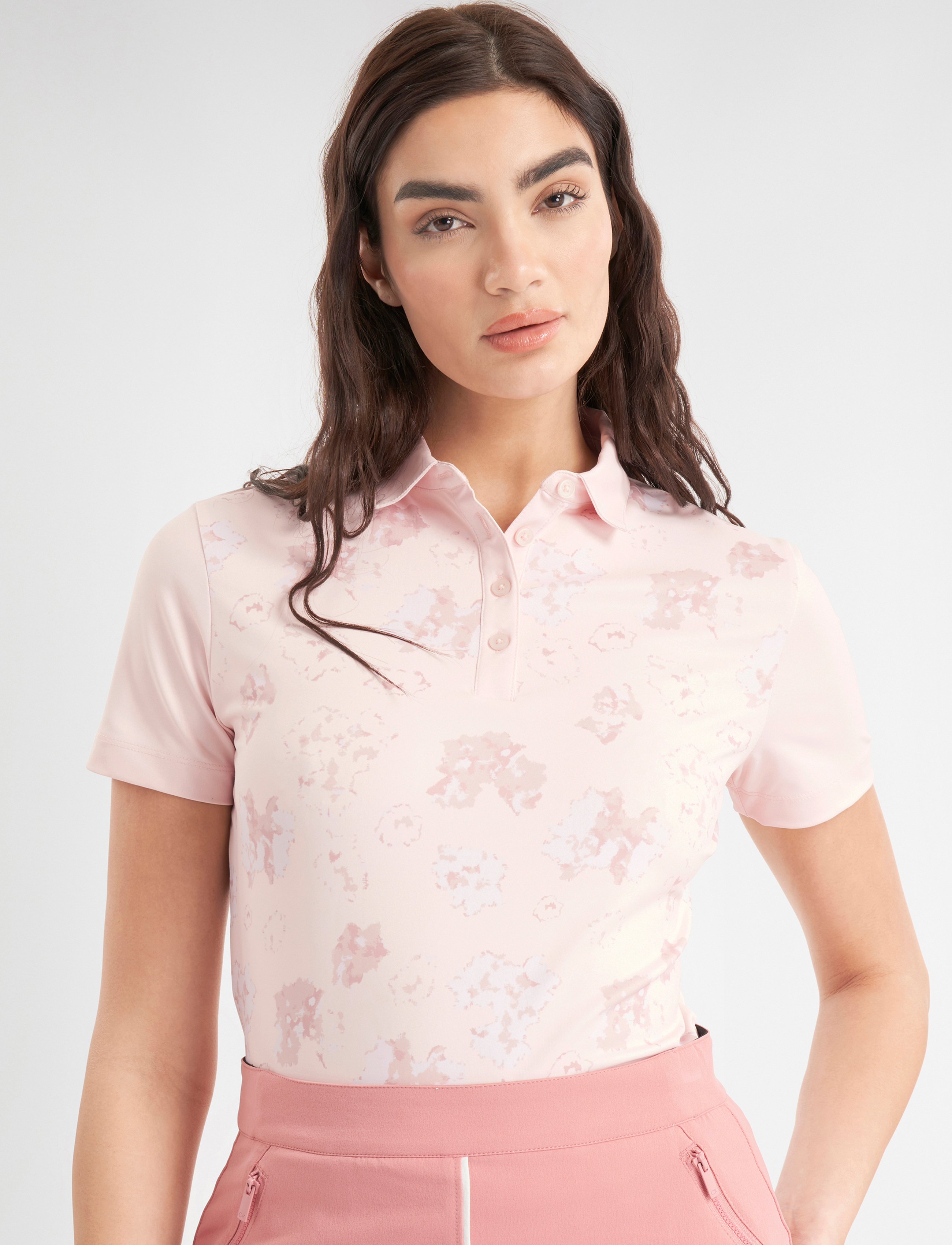 Calvin Klein Golf Harmony Printed S/S Shirt, XS, Sports Oberteile & T-shirts, Rosa - Sport Polos, Frauen