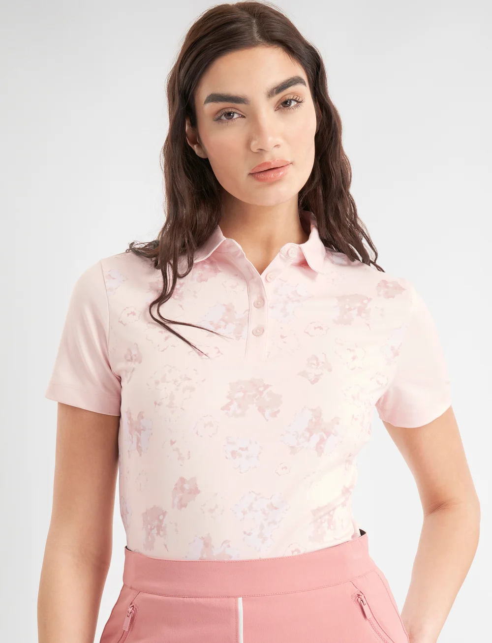 Calvin Klein Golf - HARMONY PRINTED S/S SHIRT - oberteile & t-shirts - shell pink - 0