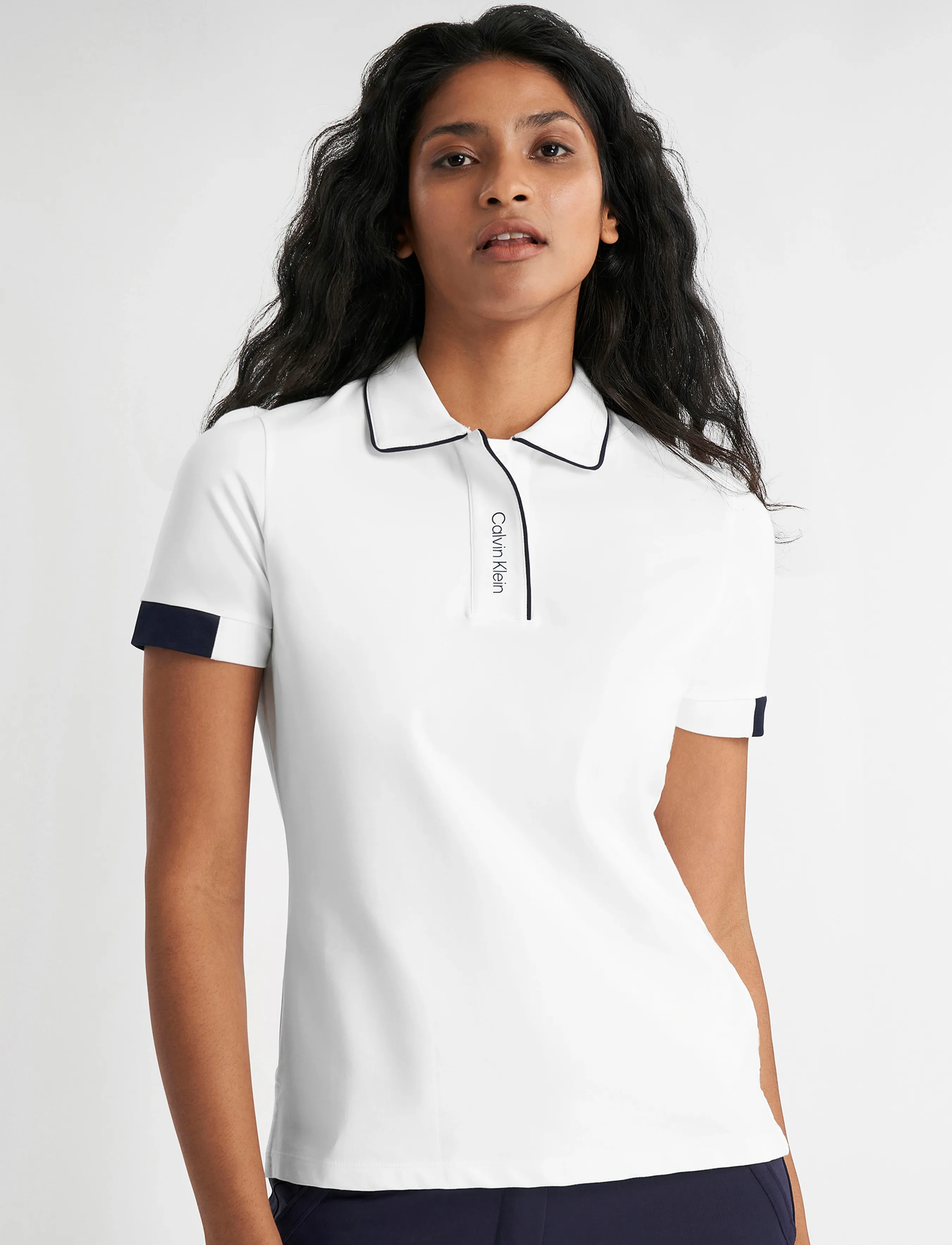 Calvin Klein Golf Destin S/S Polo, Kvinder, Kortærmet Poloshirt, Hvid, Str: 16