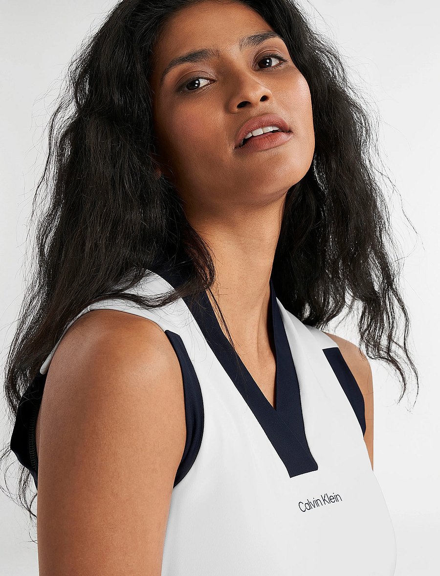Calvin Klein Golf - JUNO JERSEY S/LESS POLO - alussärgid ja t-särgid - white - 4
